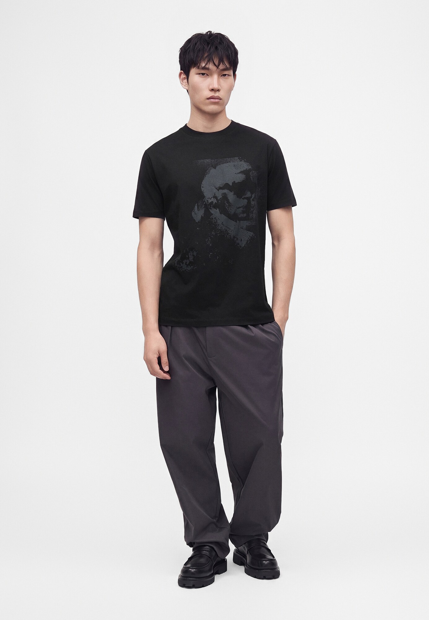 Karl Lagerfeld Camiseta gris oscuro / negro – imagen 10