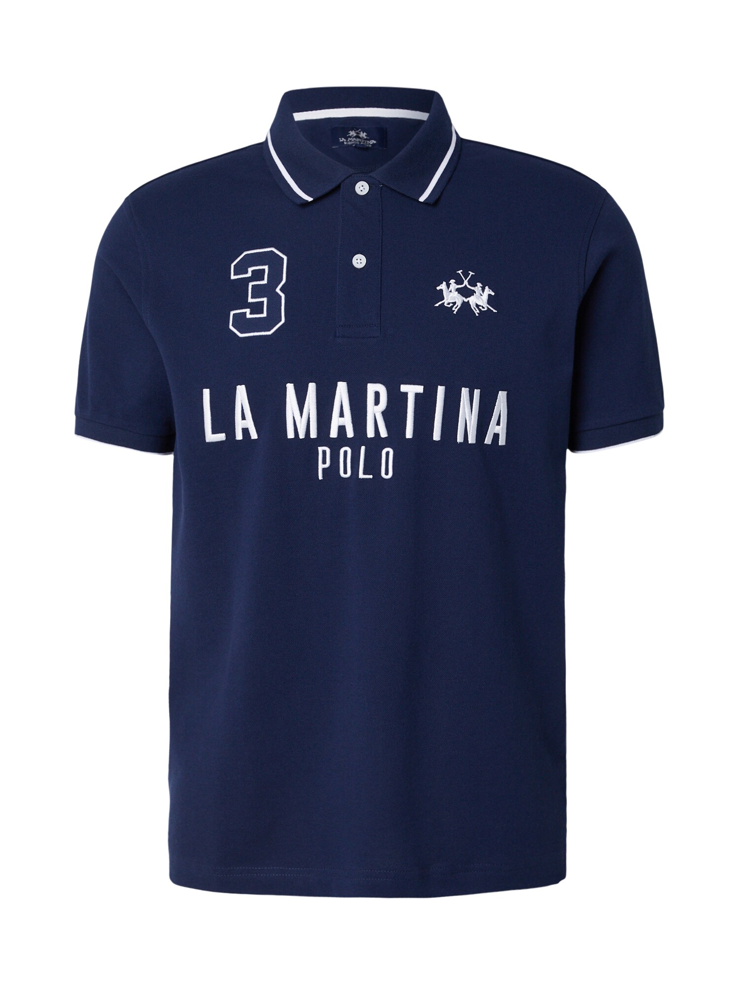 La Martina Tricou albastru închis / alb
