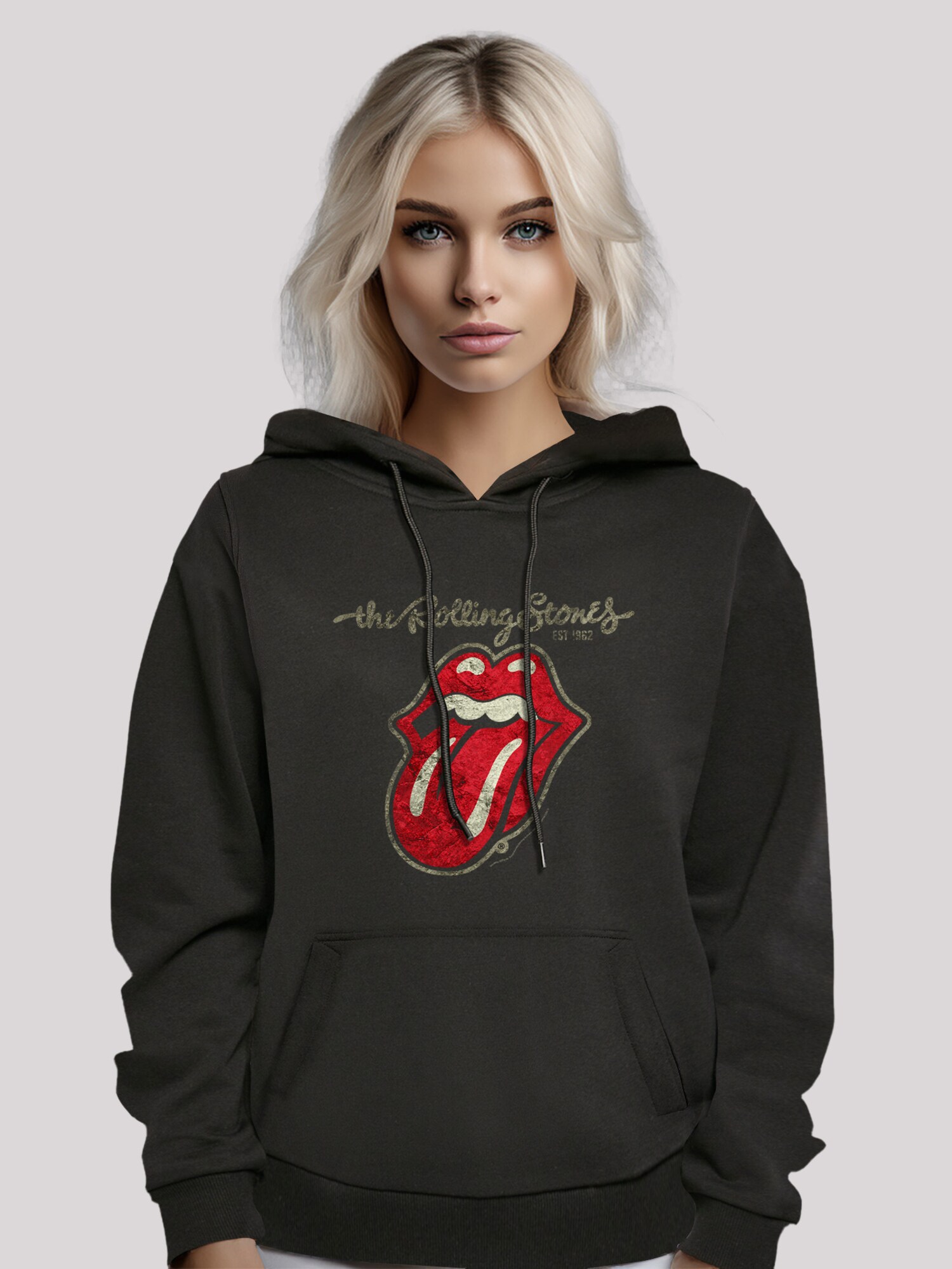 Thumbnail - F4NT4STIC Sweatshirt The Rolling Stones Plastered Tongue Washed