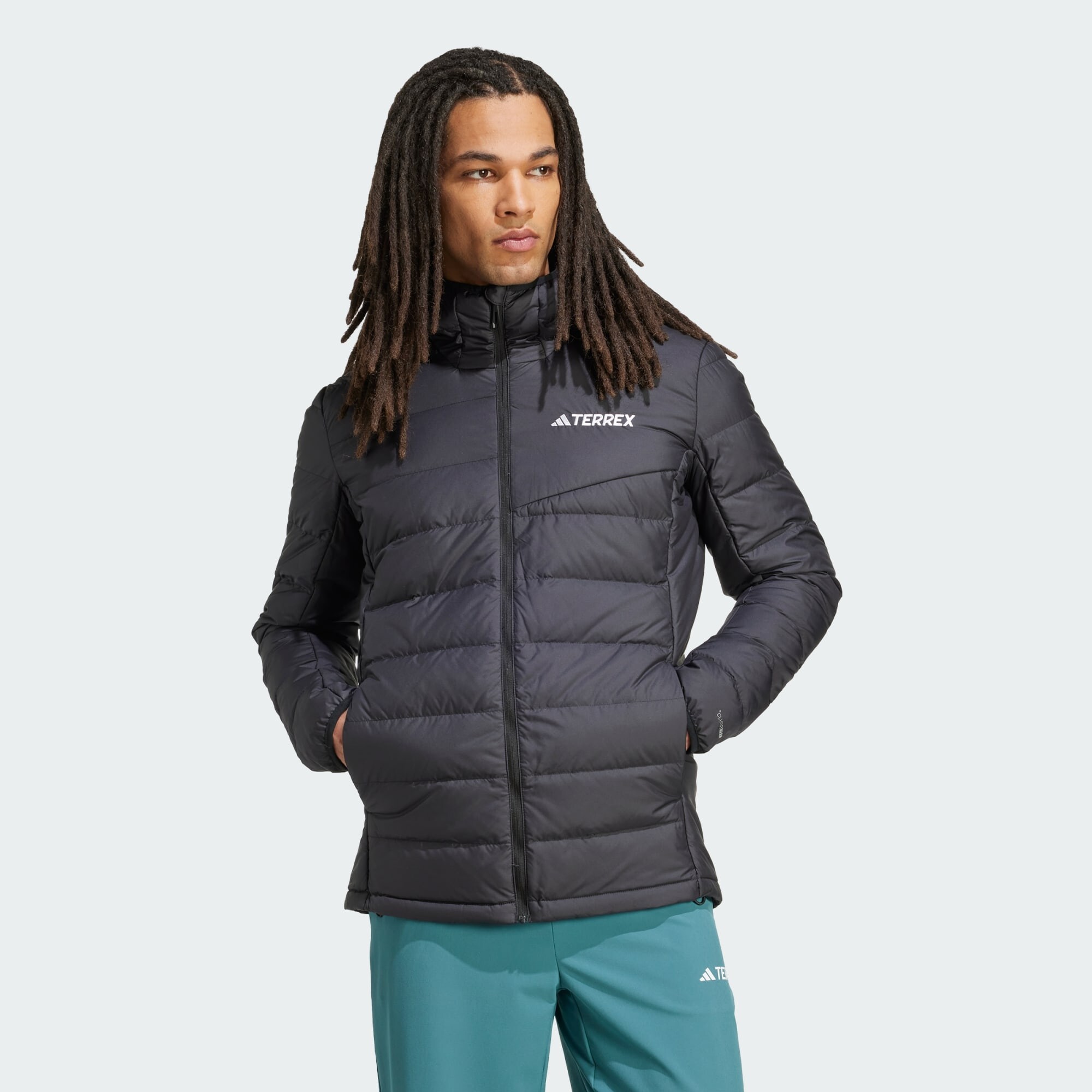 ADIDAS TERREX Chaqueta de montaña 'Multi Light Down CLIMAWARM Hooded' negro / blanco – imagen 2