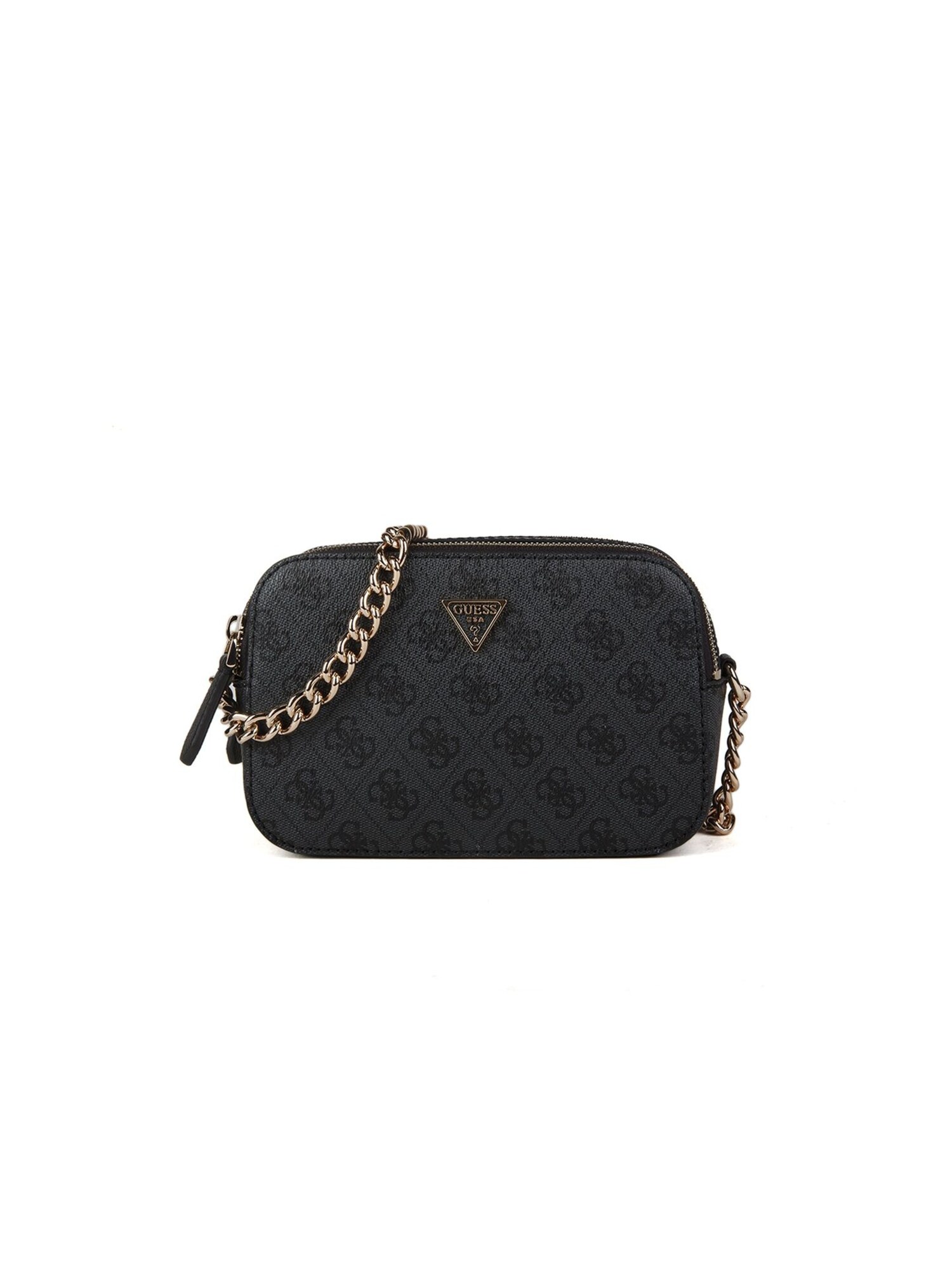 GUESS Bolso de hombro 'Guess Satchel Bag Latte Logo/Brown'  gris oscuro
