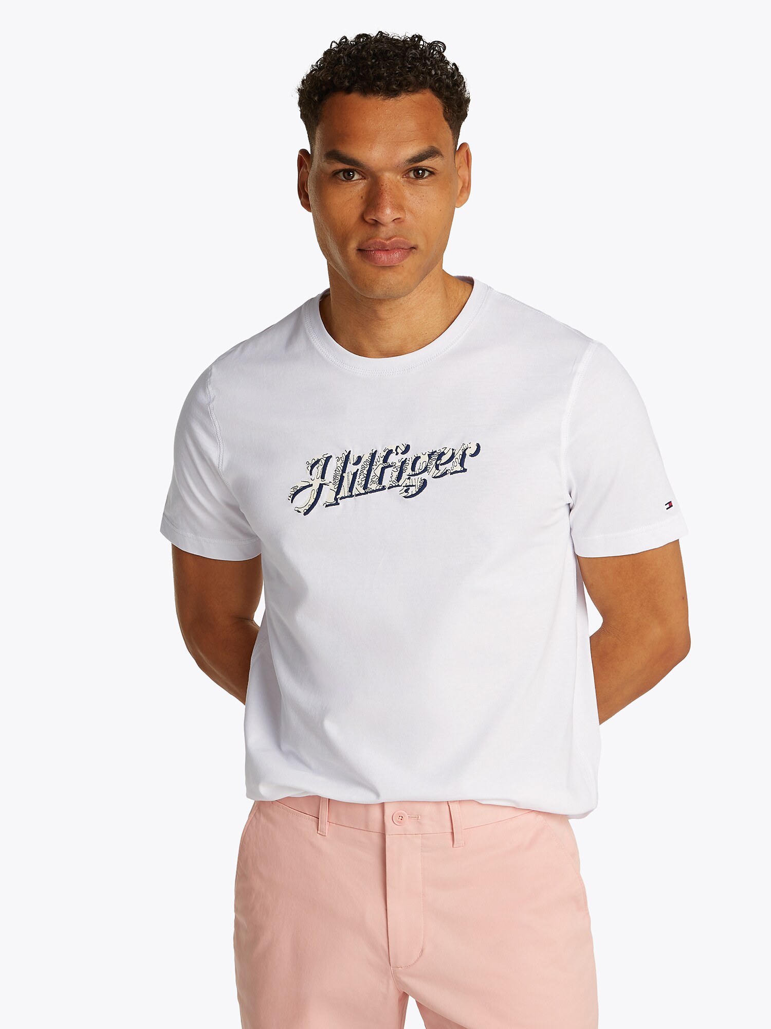 TOMMY HILFIGER Póló  krém / tengerészkék / fehér termék 2. képe