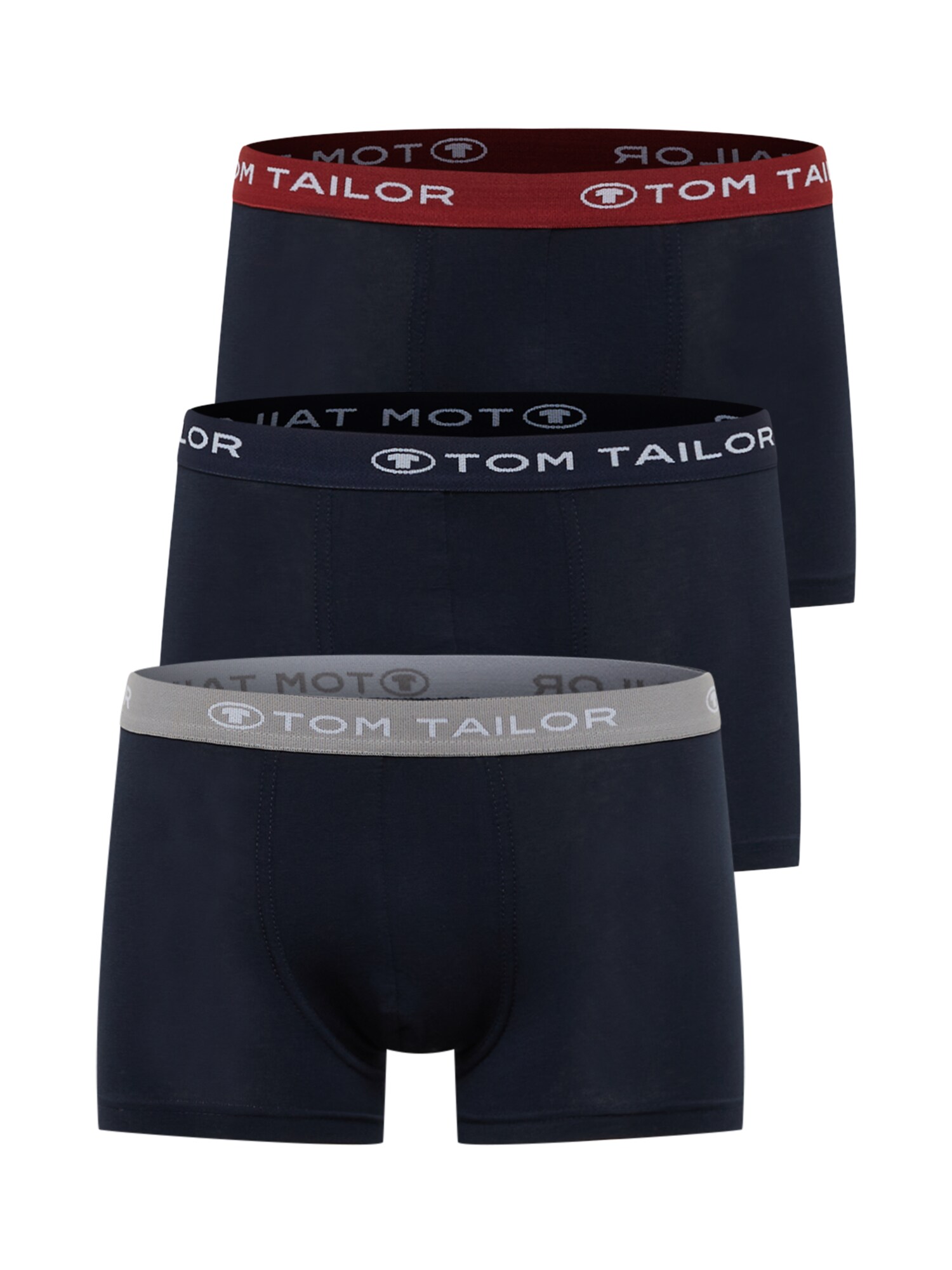 TOM TAILOR Boxeri  albastru marin / gri / roșu vin / alb