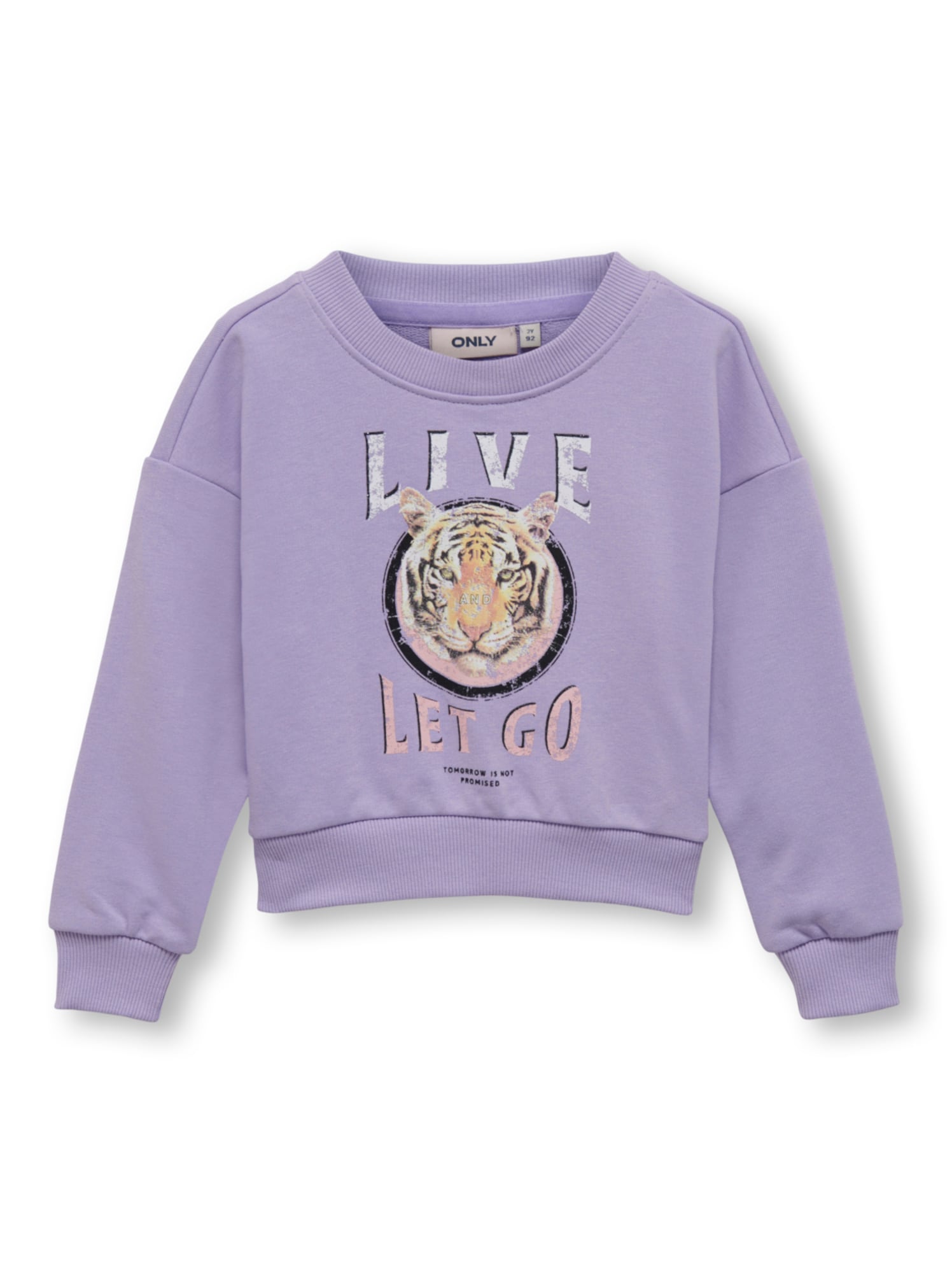 KIDS MINI GIRL Sweatshirt 'FANCY'  lavanda / laranja claro / rosa pastel / preto / branco