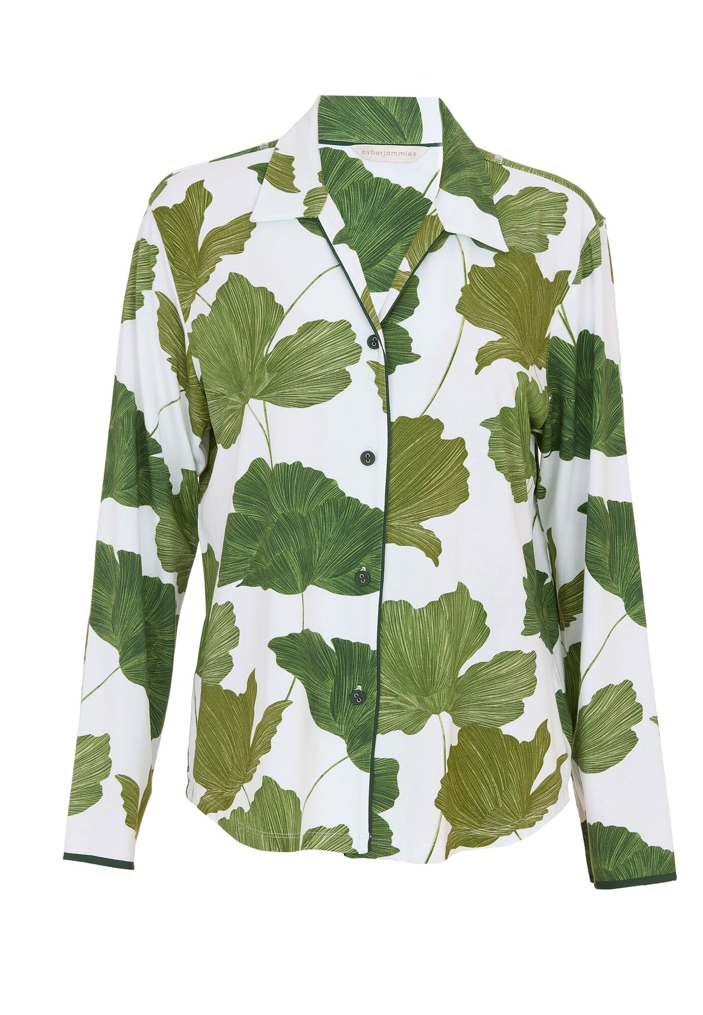 Cyberjammies Camiseta para dormir 'Olive' verde / verde oscuro / blanco