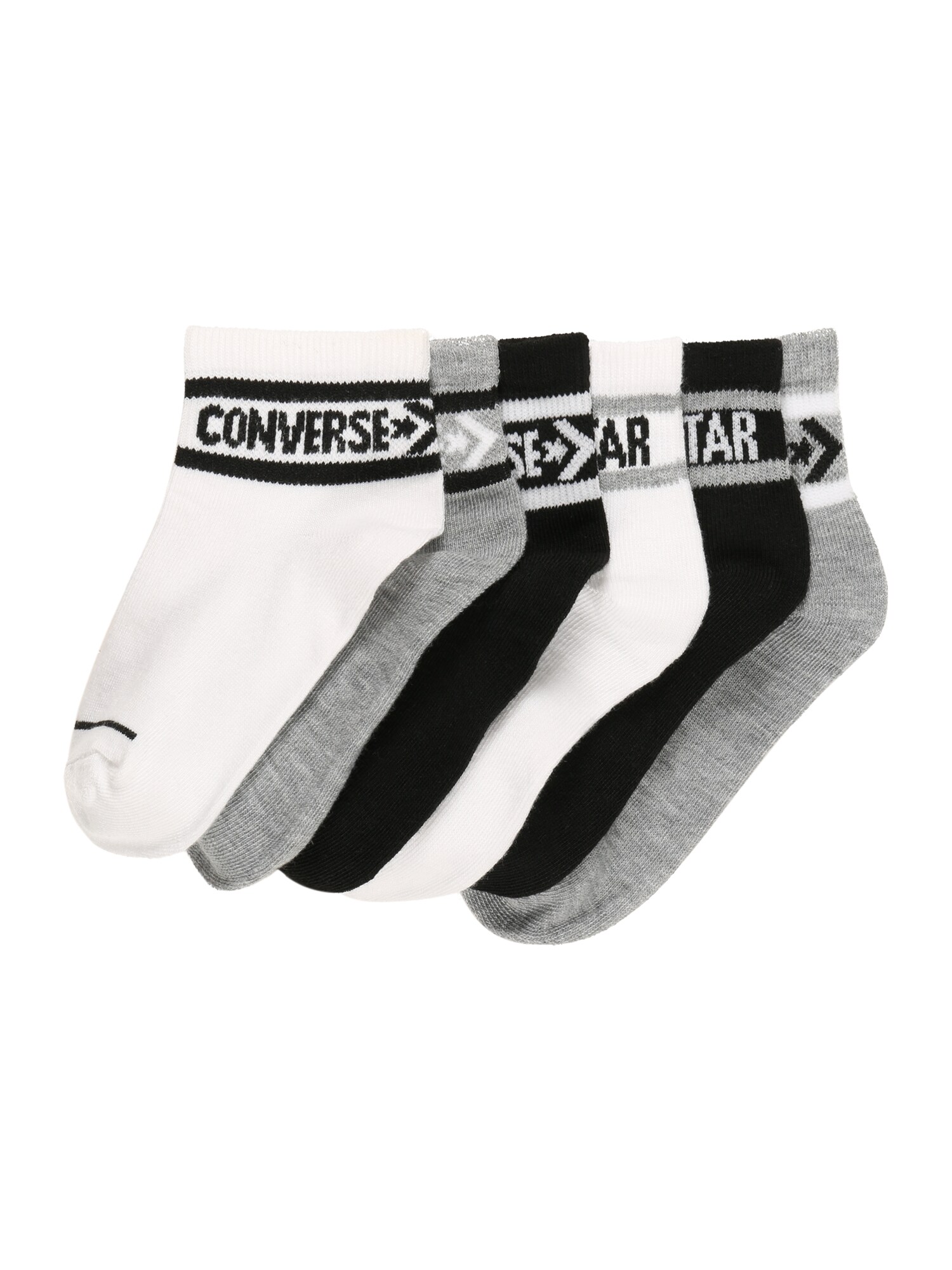 CONVERSE Ponožky 'WORDMARK'  sivá melírovaná / čierna / biela