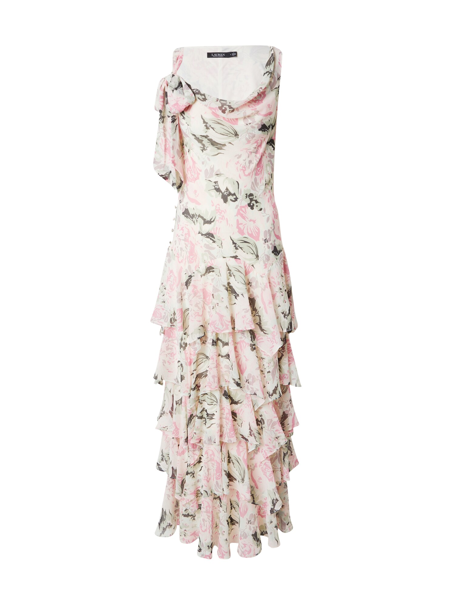 Lauren Ralph Lauren Vasarinė suknelė 'HERCERRE' pastelinė žalia / rožių spalva / juoda / balta