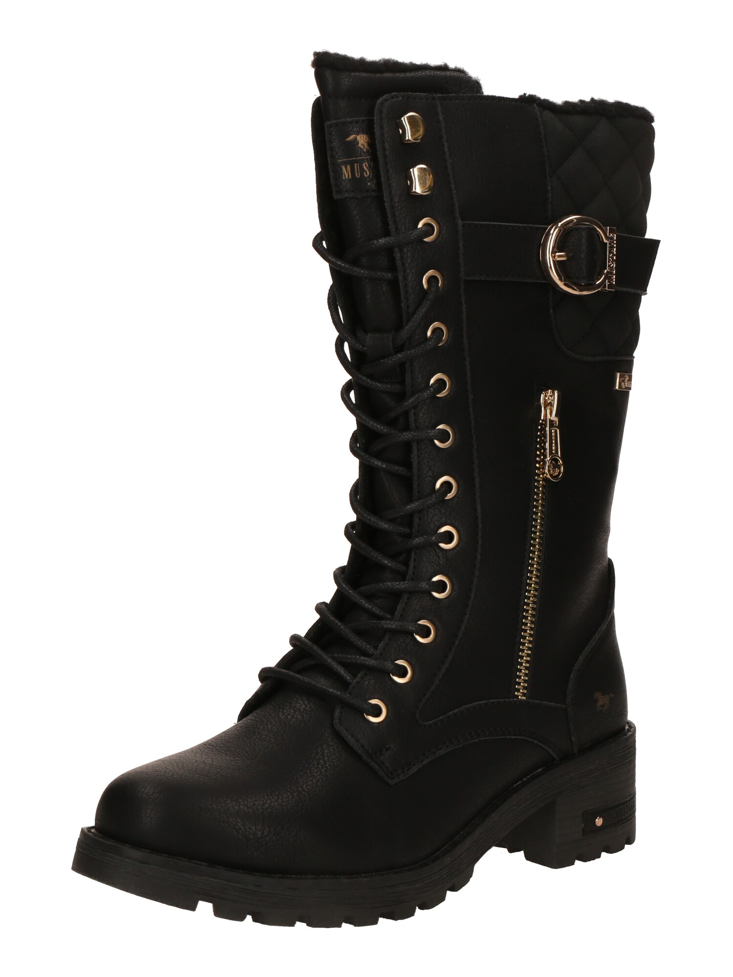 MUSTANG Cizme cu șireturi  negru