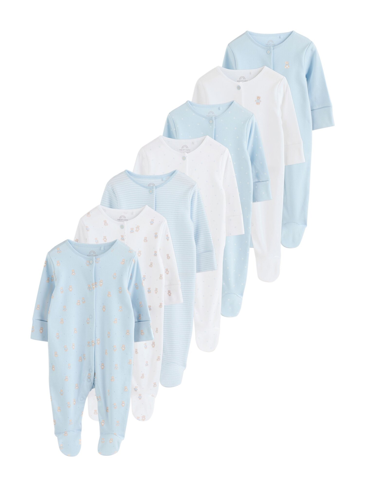 Next Pijamale  maro cămilă / albastru / alb