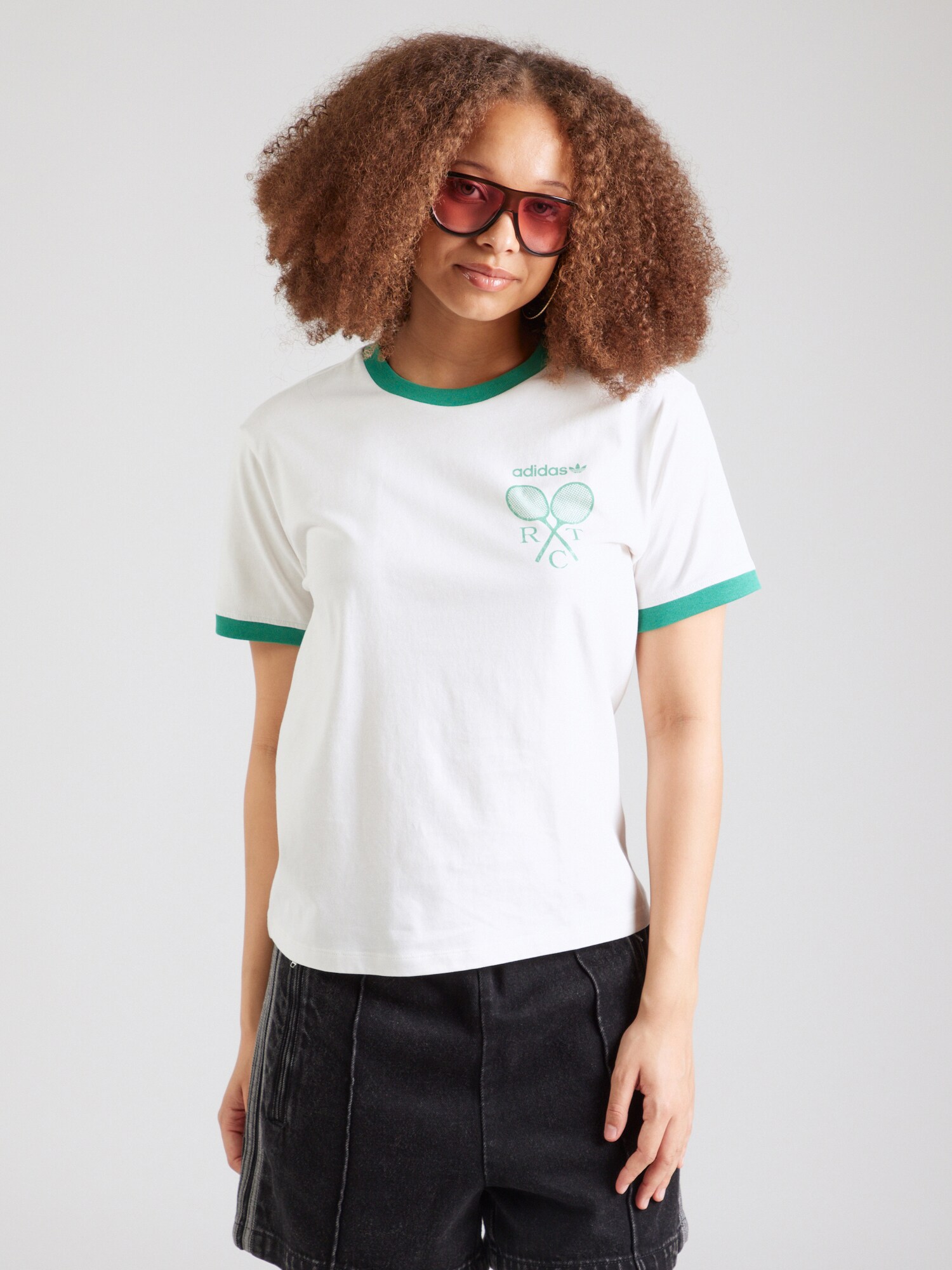 ADIDAS ORIGINALS Póló  jáde / fehér termék 2. képe