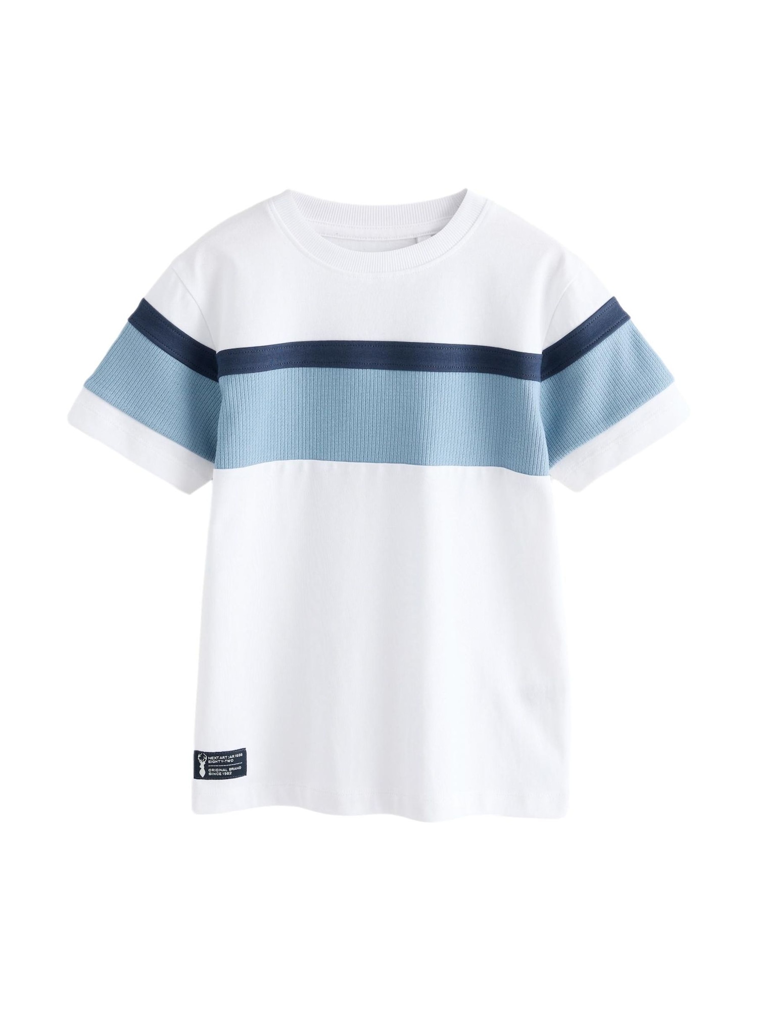 Next Tricou  albastru marin / albastru deschis / alb