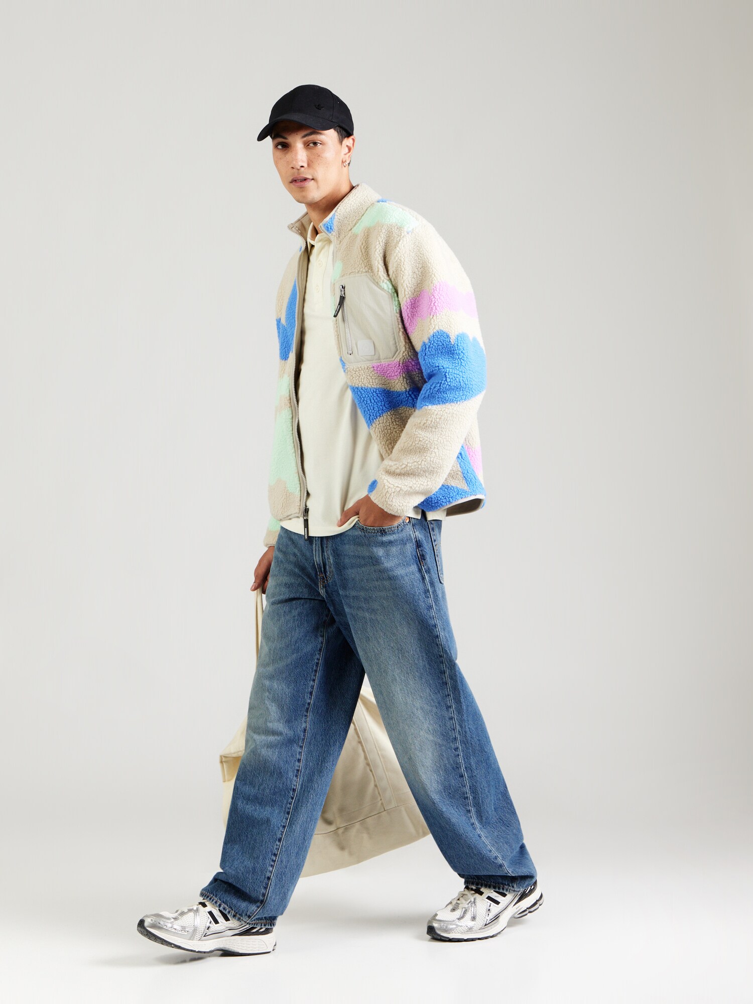 Volcom Sudadera con cremallera 'CARRAU'  beige / azul claro / menta / rosa – imagen 4