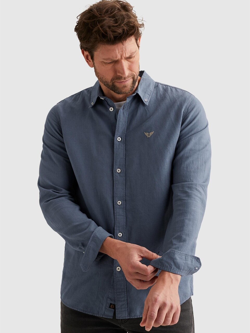 Skjorta 'Shirt in cotton/linen with garment-dye wash'