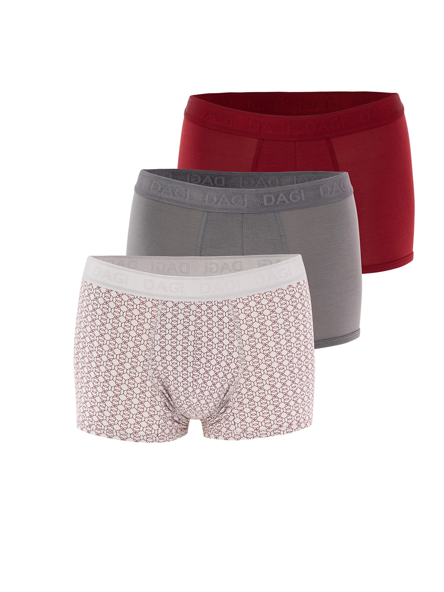 Dagi Calzoncillo boxer  gris / rojo / offwhite