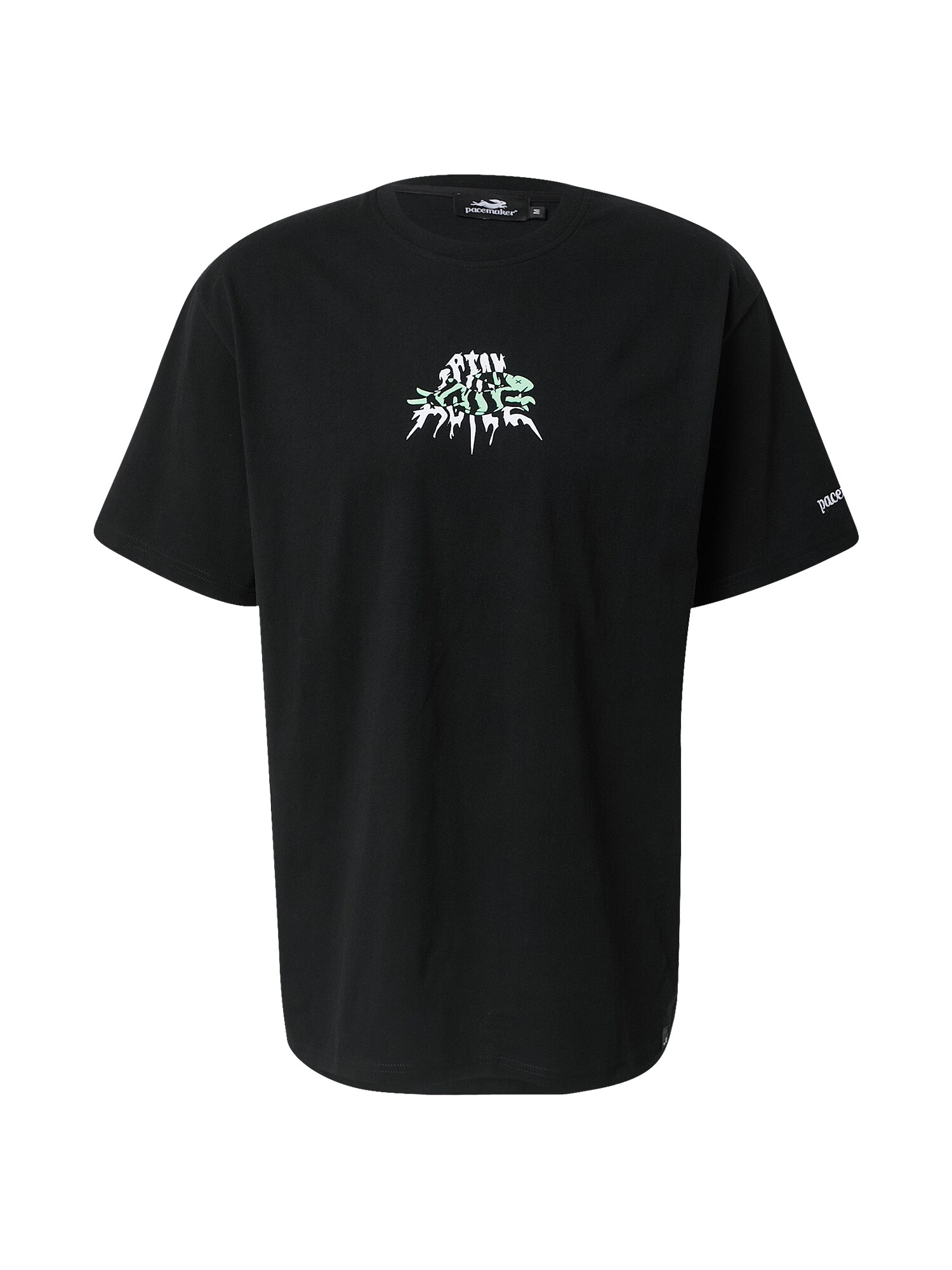 Pacemaker Marškinėliai 'STAY AGILE' juoda / balta / šviesiai žalia