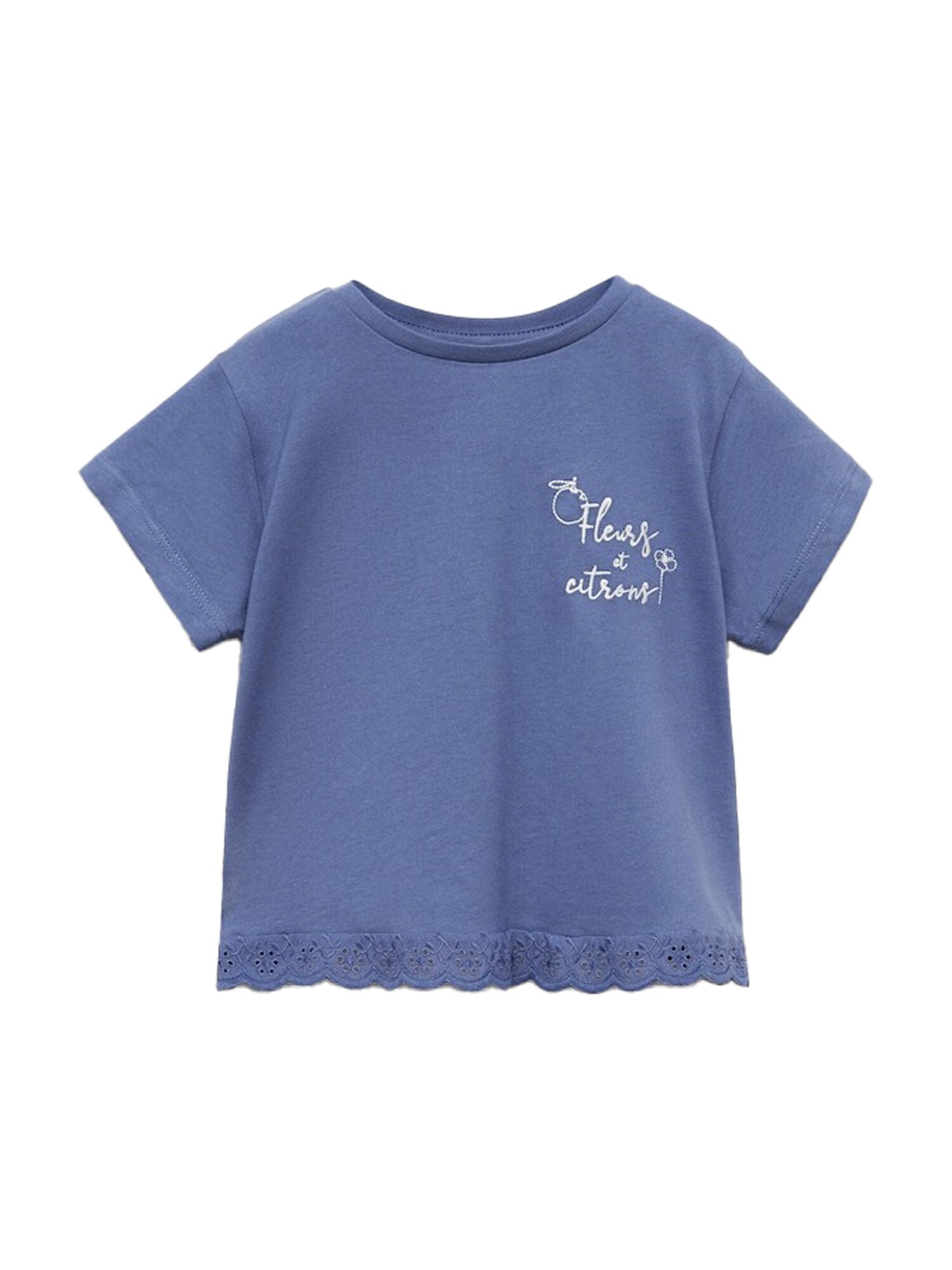 MANGO KIDS Póló 'FLEURS'  zafir / fehér akciós termékkép 1