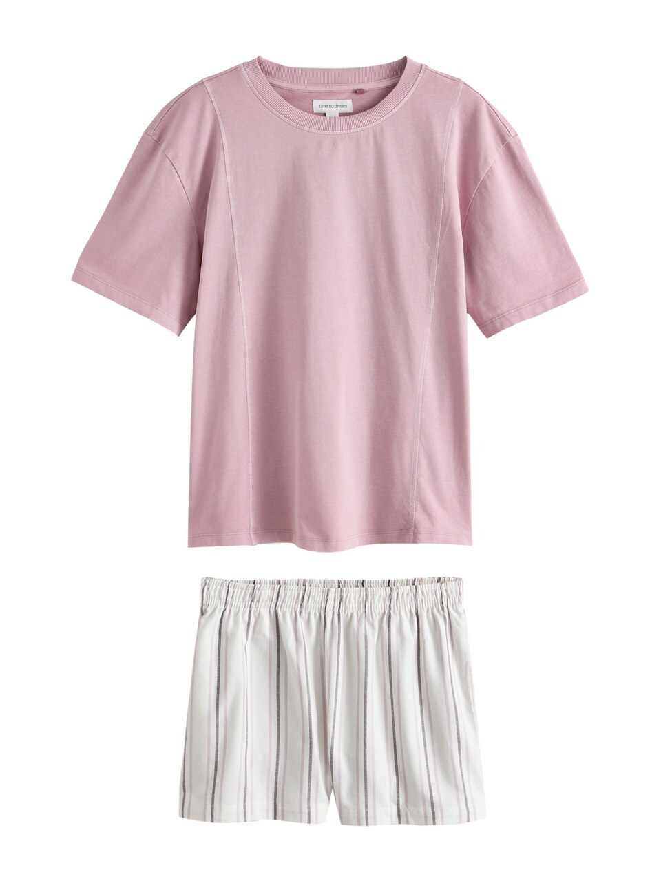 Kort pyjamas mörkgrå / syrén