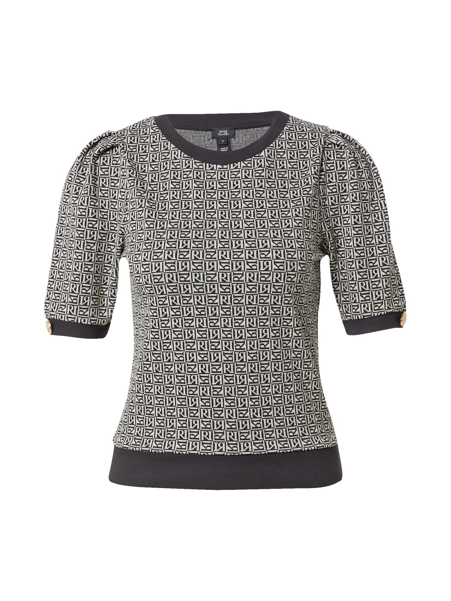 River Island Megztinis be užsegimo  smėlio / juoda