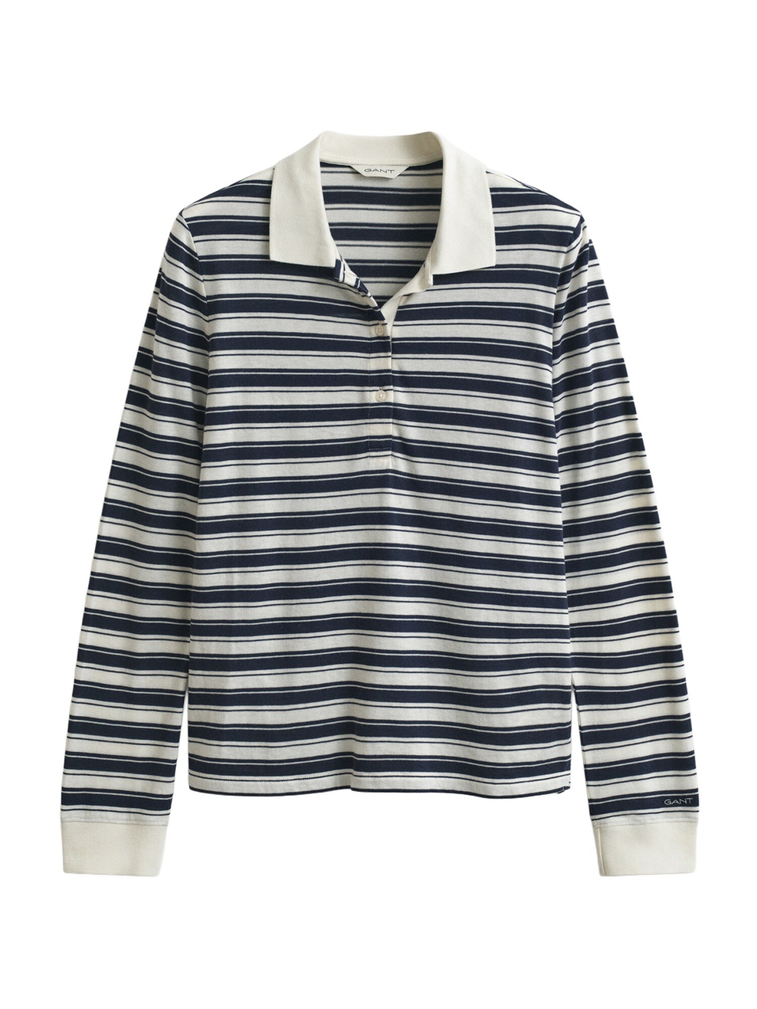 GANT Tricou  alb kitt / albastru marin