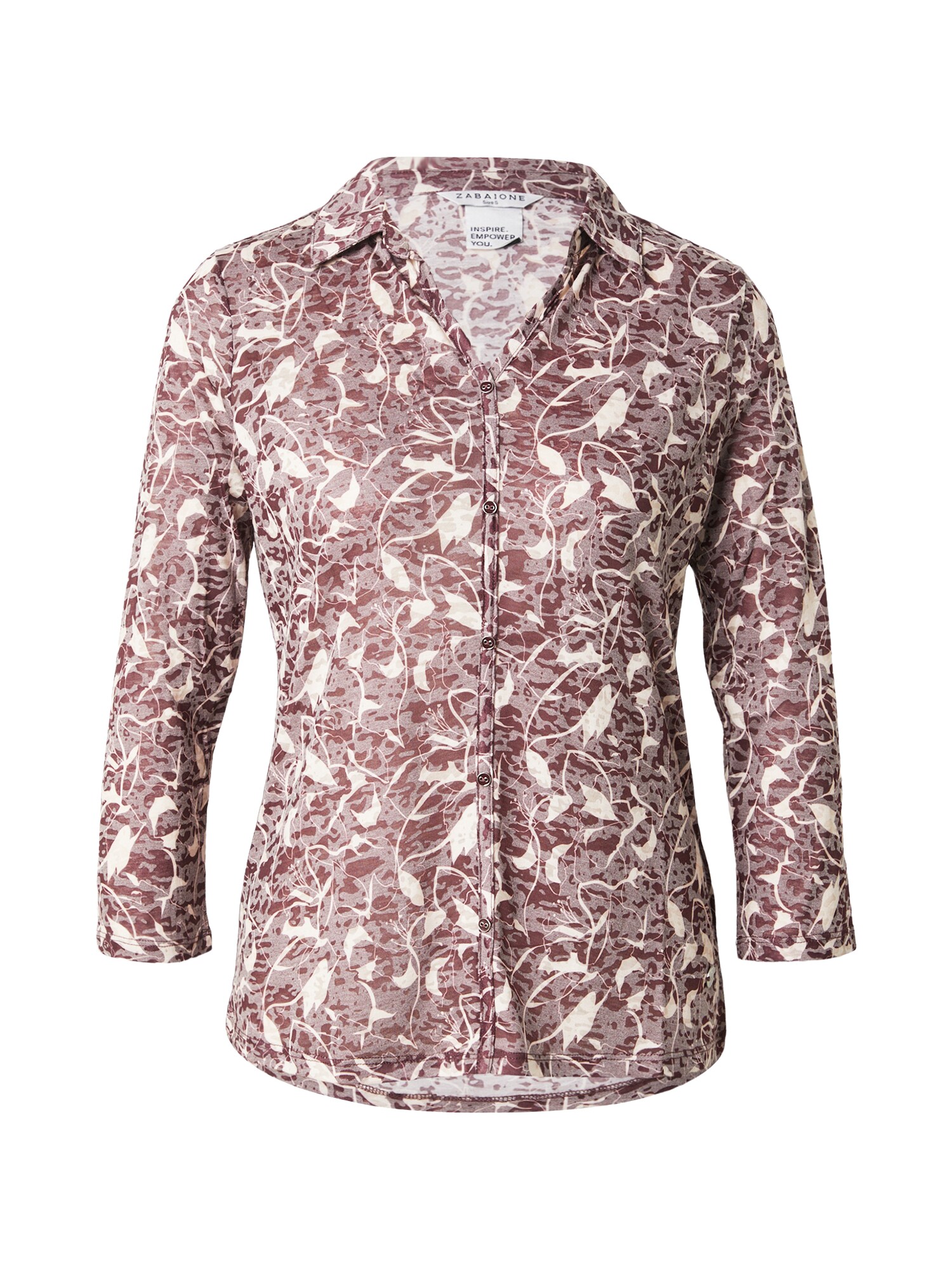ZABAIONE Tricou Co44ileen gri deschis / roșu burgundy / alb murdar