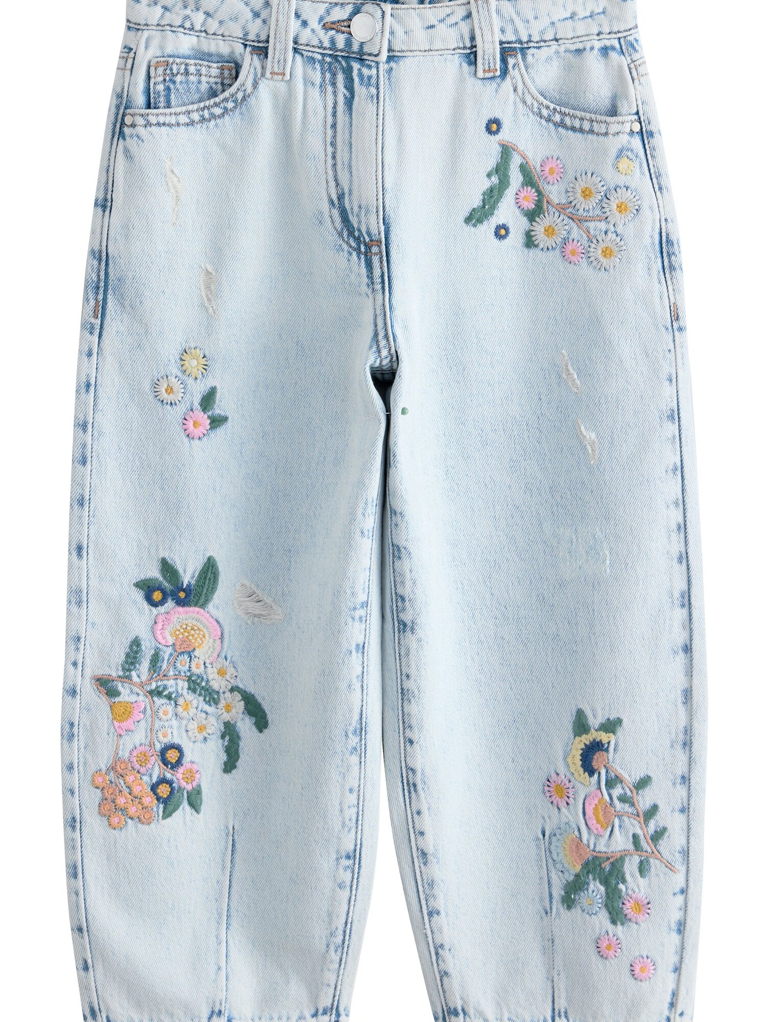Next Jeans  albastru deschis / verde / roz