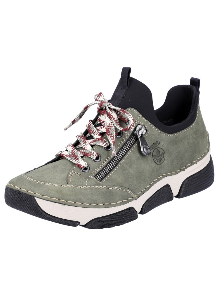 Rieker Sneaker Damen Größe 38 creme / oliv / schwarz
