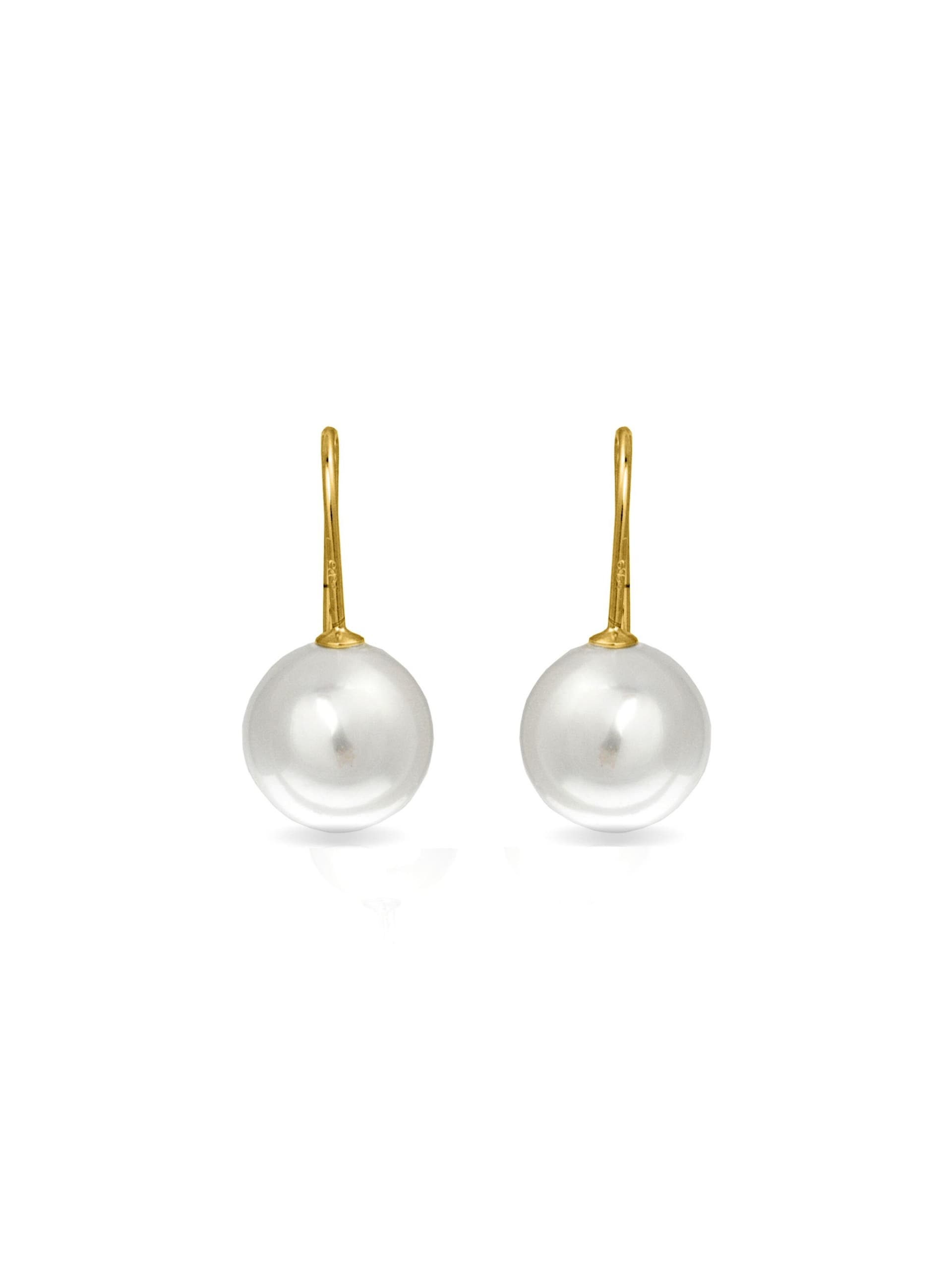 Luxenter Essential-örhängen i 925 sterling silver och vit pärla i 18 karat gult guld dam – bild 3 av 3