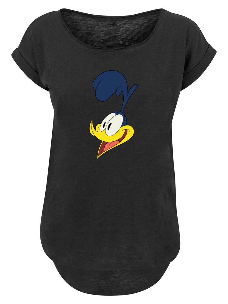 F4NT4STIC T-Shirt 'Looney Tunes Road Runner Face' Damen Größe L gelb / rot / schwarz / weiß