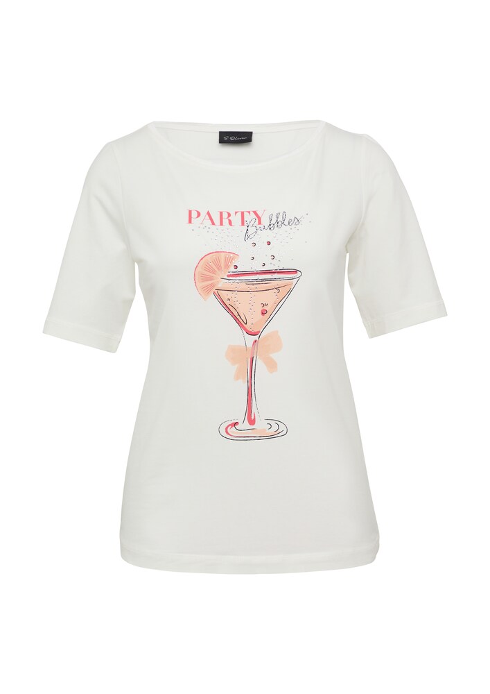 s.Oliver BLACK LABEL Shirt Damen Größe 4XL ecru / apricot / himbeer / schwarz