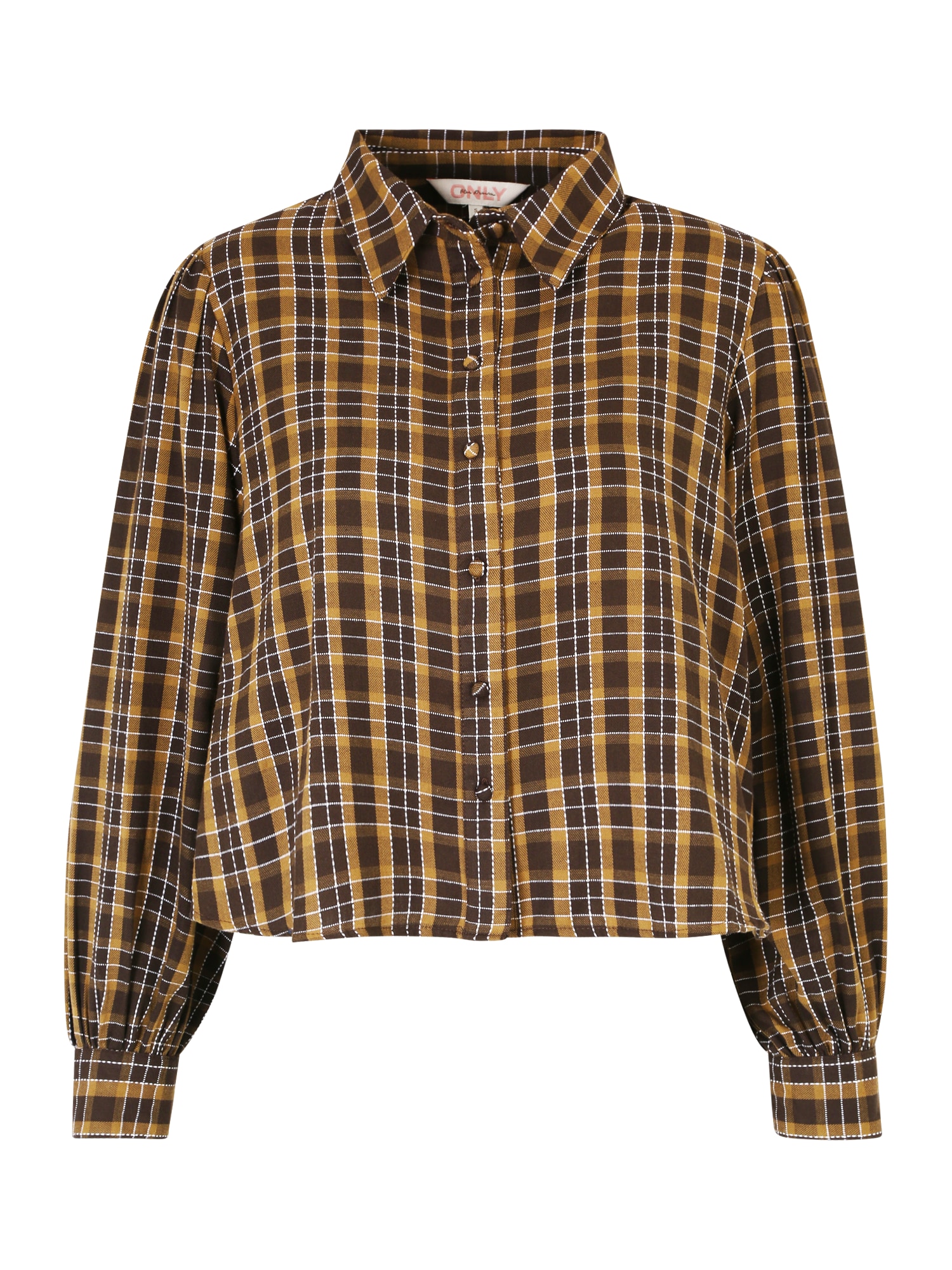 Only ONLY Bluse 'NEW SANDRA' braun / cognac / weiß