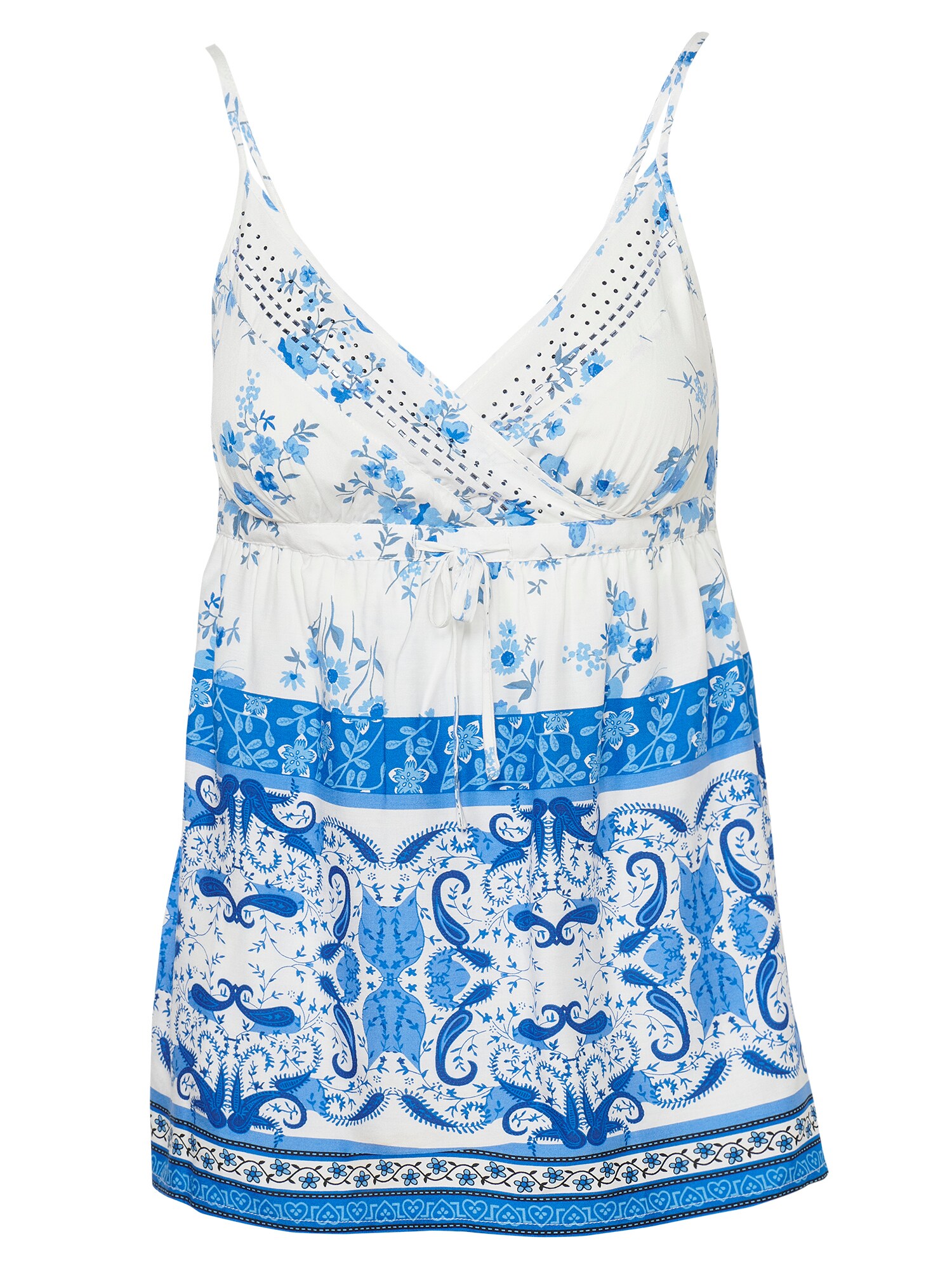 KOROSHI Top  albastru / albastru deschis / alb