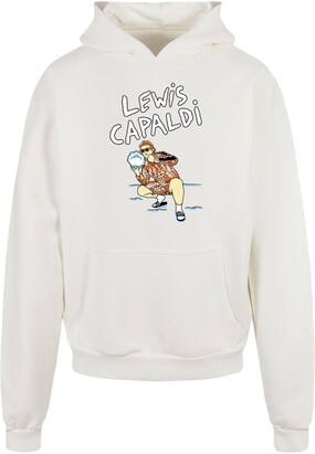 Merchcode Sweatshirt ‘Lewis Capaldi – Snowleopard’ Beige / Aqua / Bruin / Wit