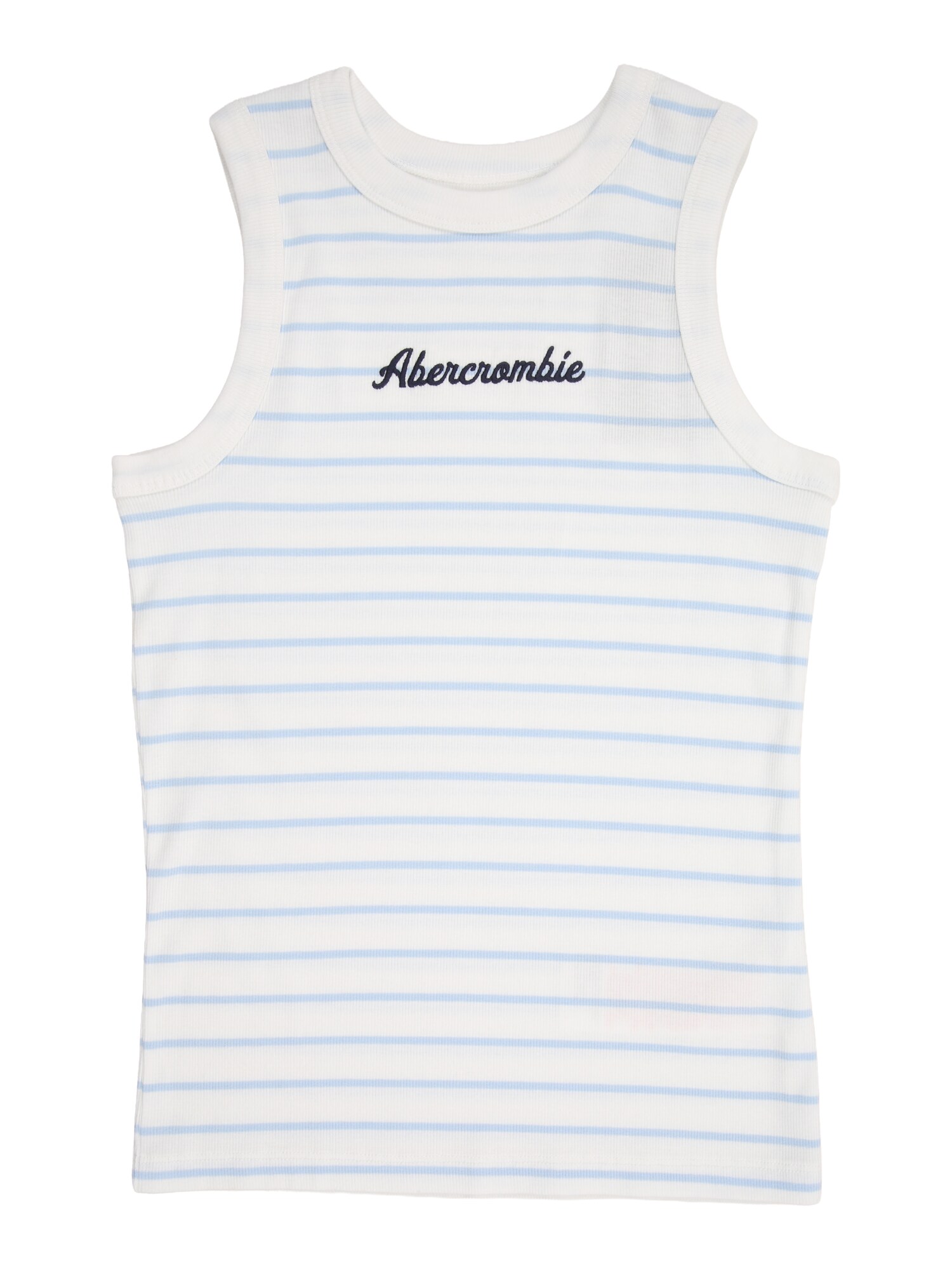 Abercrombie & Fitch Top 'ESSENTIAL'  albastru deschis / alb