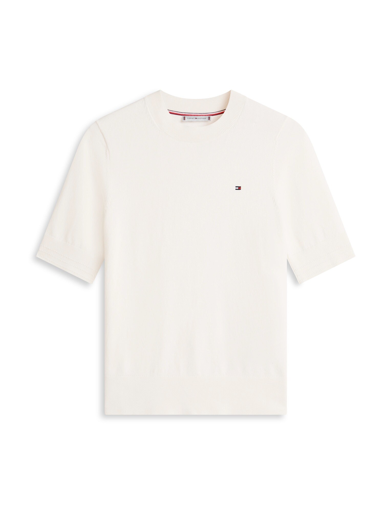 TOMMY HILFIGER Pulover 'Fine Short Sleeve'  bej deschis