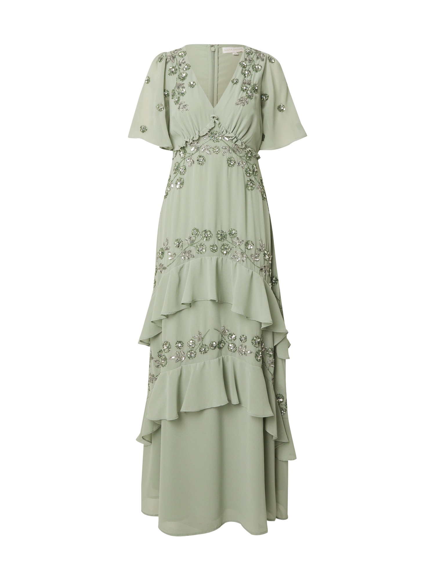 Maya Deluxe Rochie de seară  verde / verde pastel / argintiu
