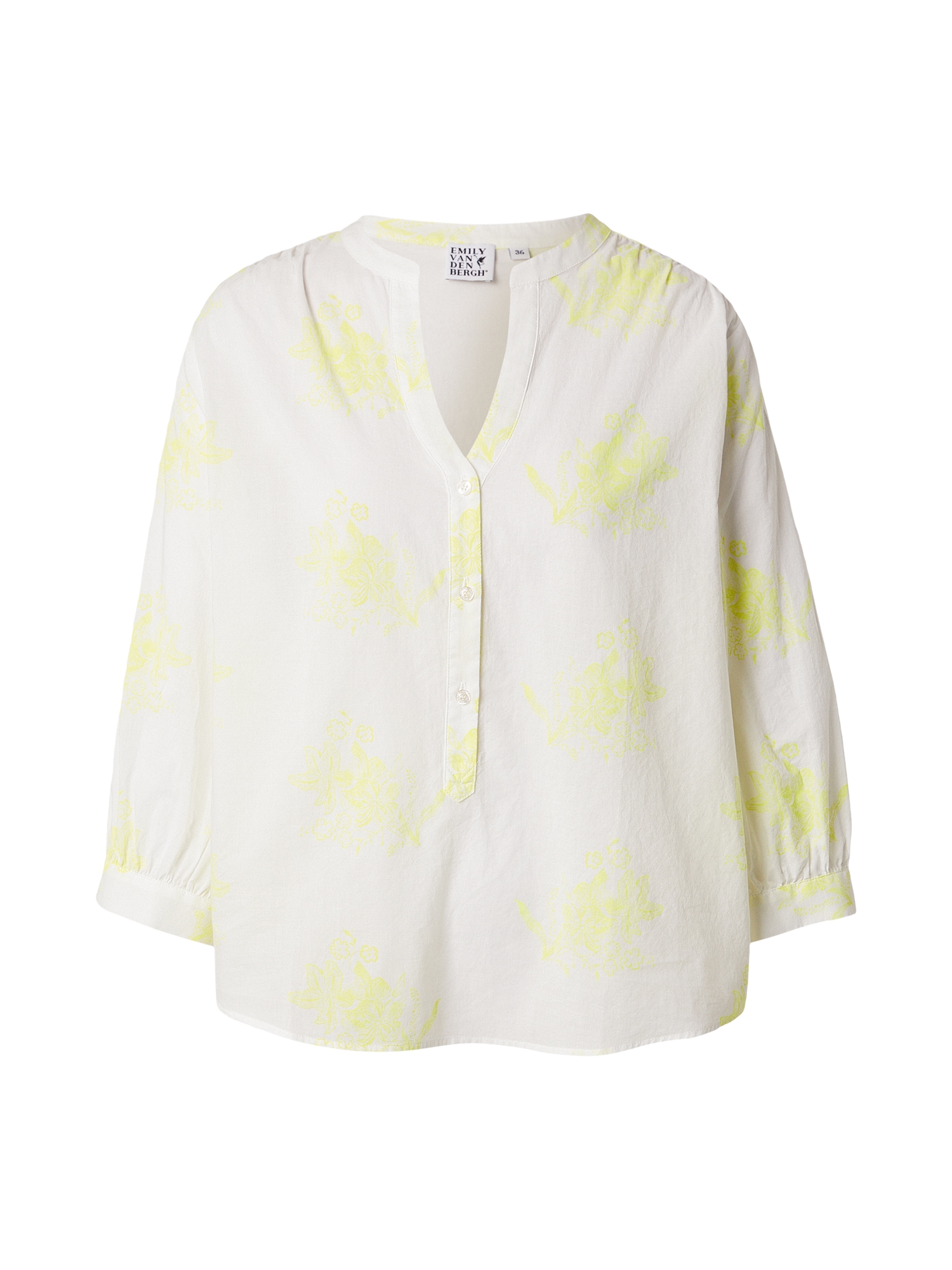 Emily Van Den Bergh Bluză  verde măr / alb murdar