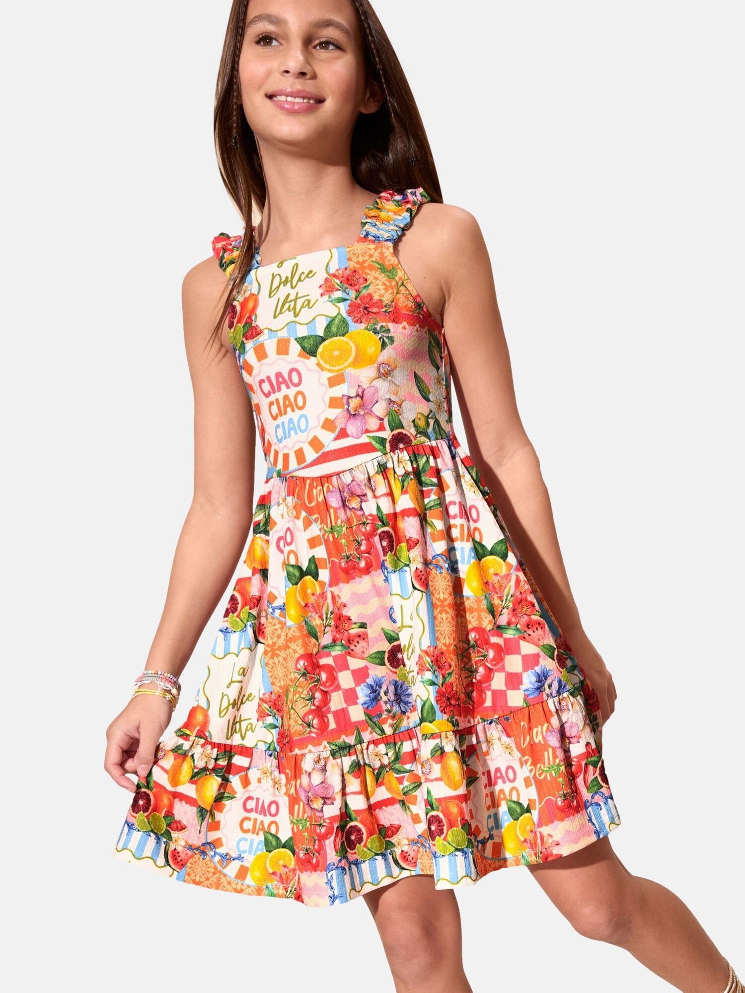 Lipsy Rochie galben / verde închis / portocaliu / alb
