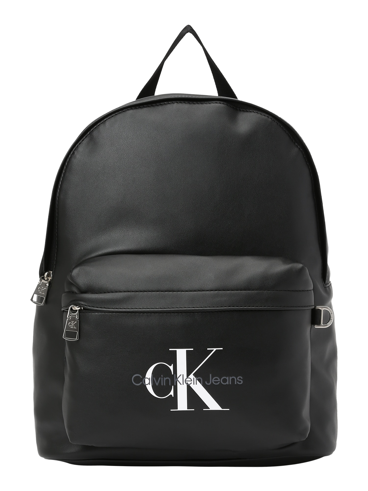 Calvin Klein Jeans Kuprinė 'MONOGRAM SOFT CAMPUS' sidabro pilka / juoda / balta