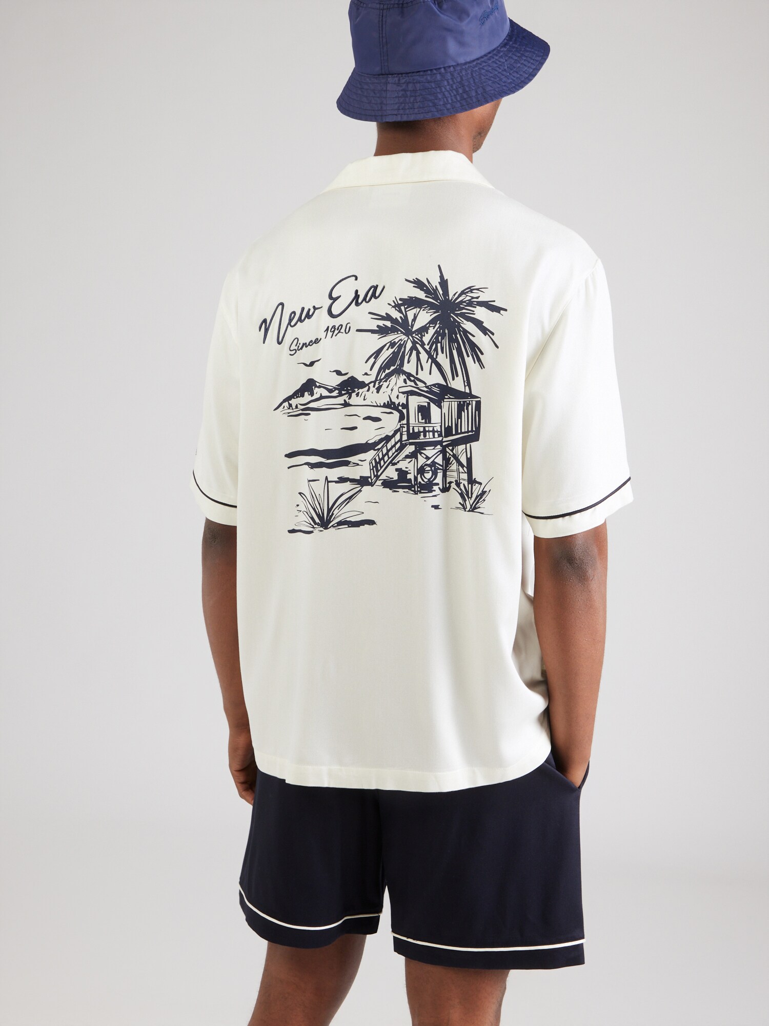 NEW ERA Camisa  marino / offwhite – imagen 4
