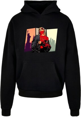 Merchcode Sweatshirt ‘Grand Red Girl’ Sand / Abrikoos / Rood / Zwart