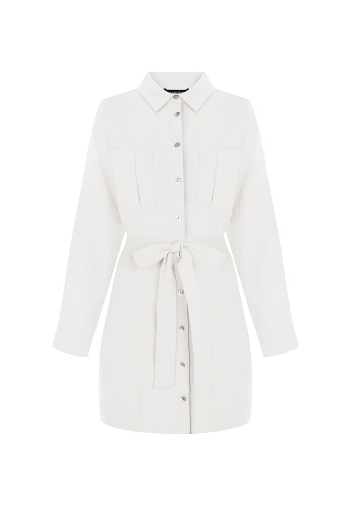 FRESHLIONS Hemdkleid 'Belinda' Damen Größe 42 weiß Winterkleid