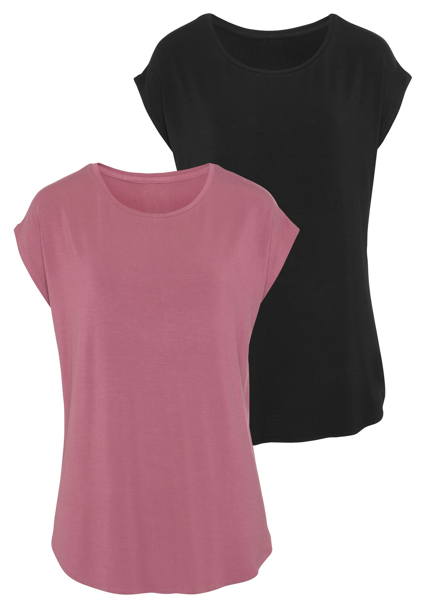 LASCANA Tricou  lila / negru