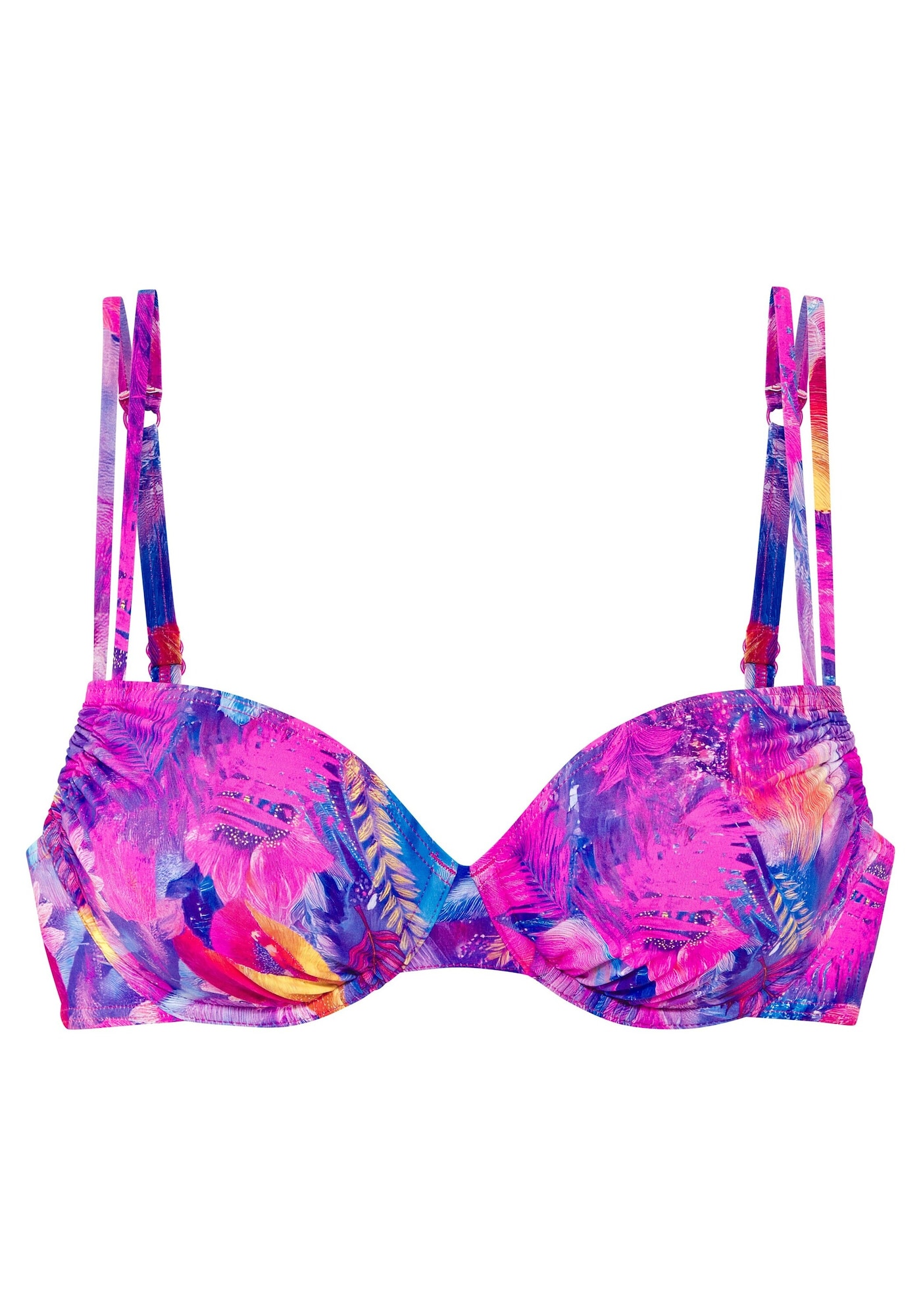 VENICE BEACH Sutien costum de baie albastru / albastru pastel / galben curry / roz închis