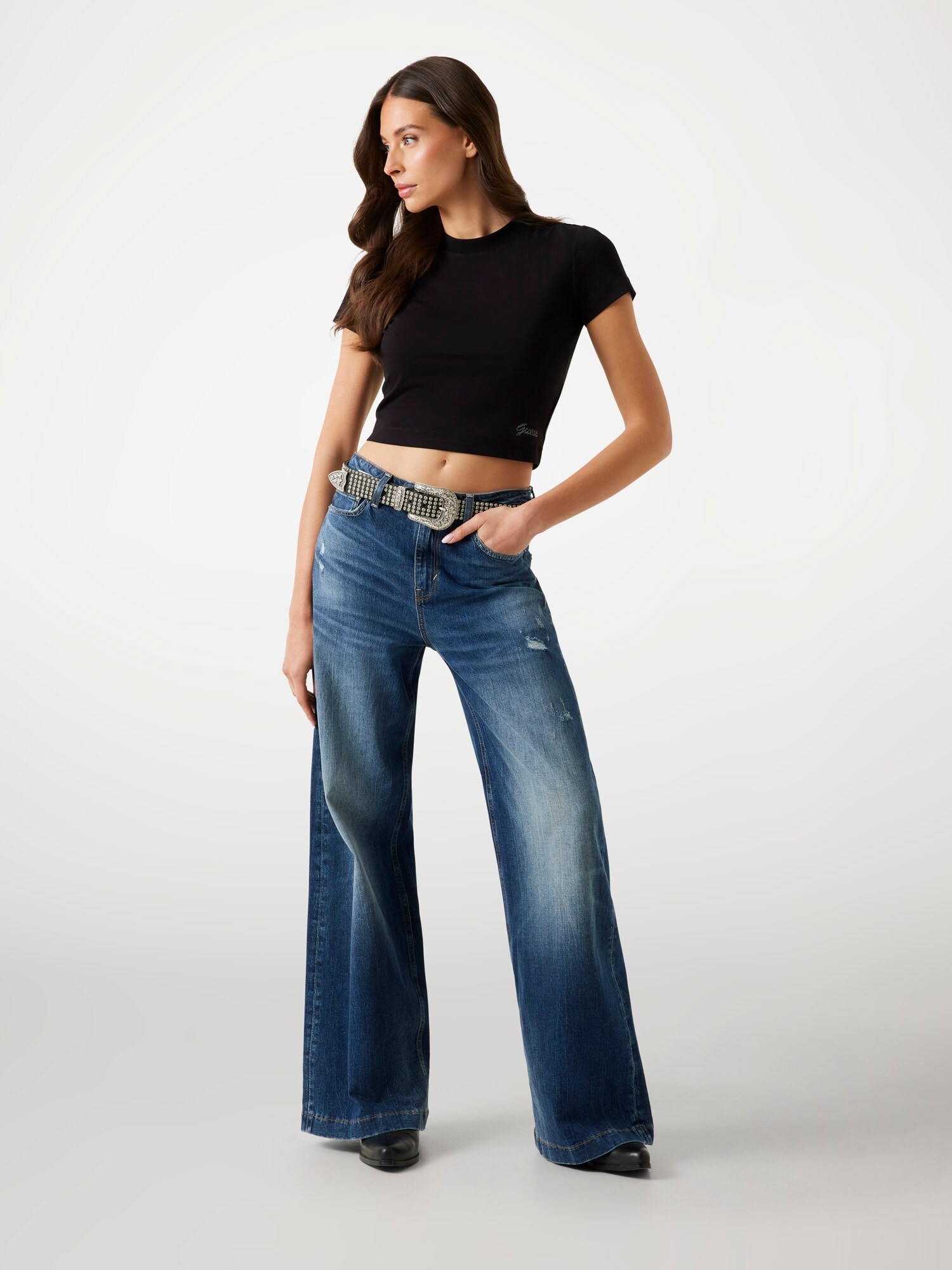 GUESS Camiseta negro – imagen 28