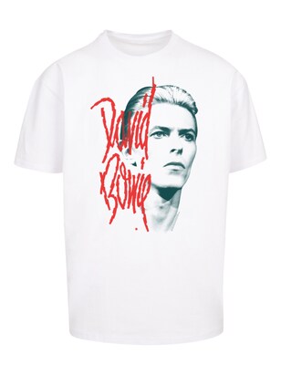 F4NT4STIC Shirt ‘David Bowie’ Grijs / Rood / Wit