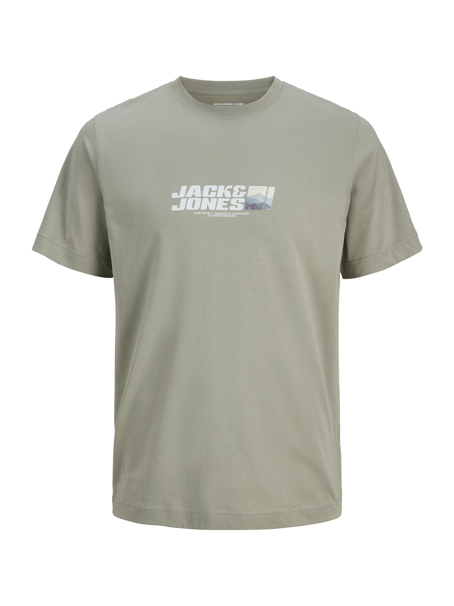 Jack & Jones Junior Tričko 'JCOLIDO'  piesková / sivá / biela