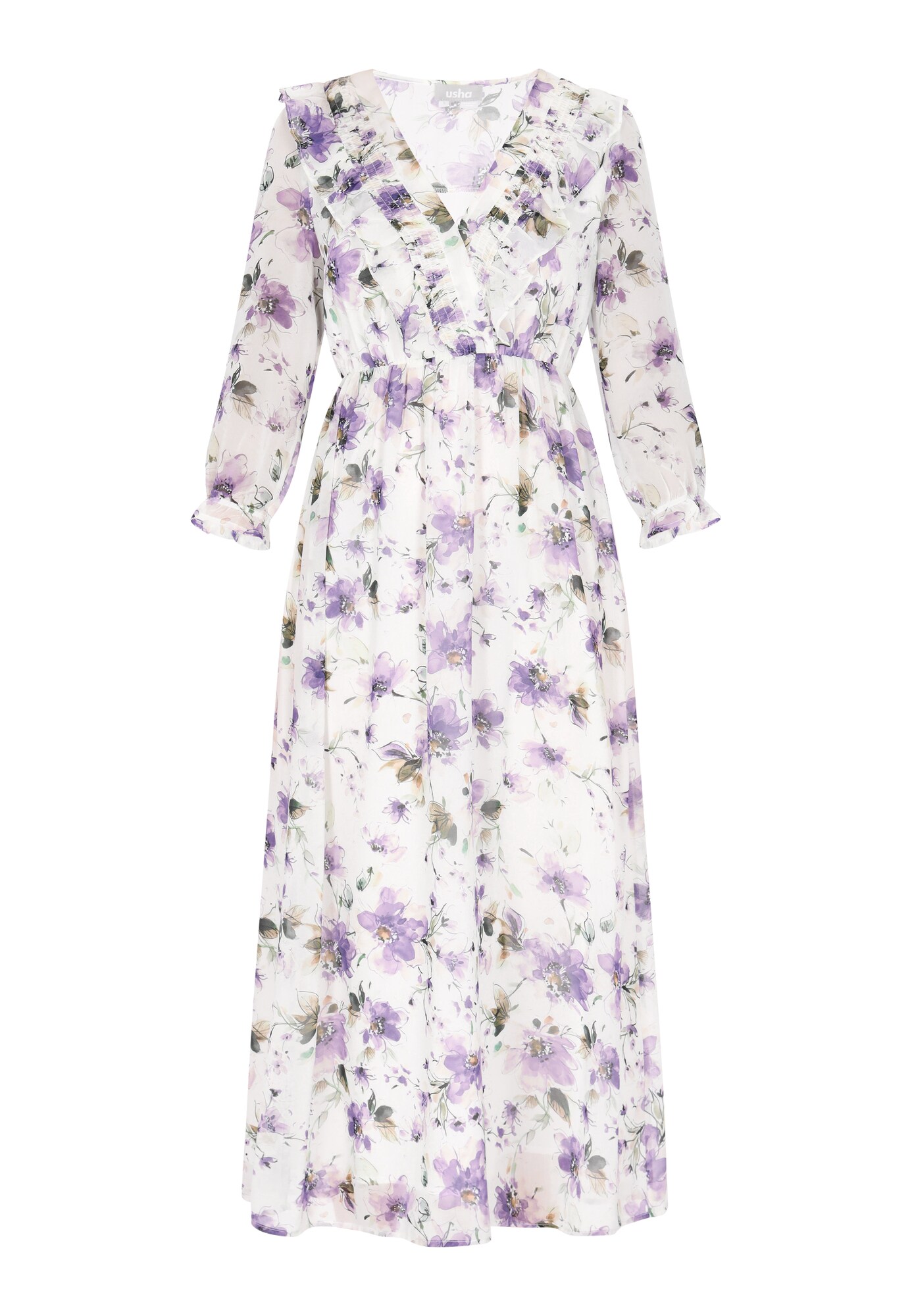 Usha Vestido 'Fashion Look'  caqui / lila / negro / offwhite