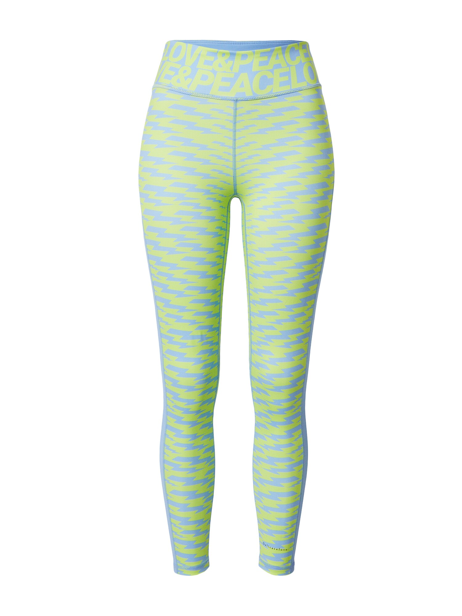DELICATELOVE Sportinės kelnės 'NADI' šviesiai mėlyna / žaliosios citrinos spalva