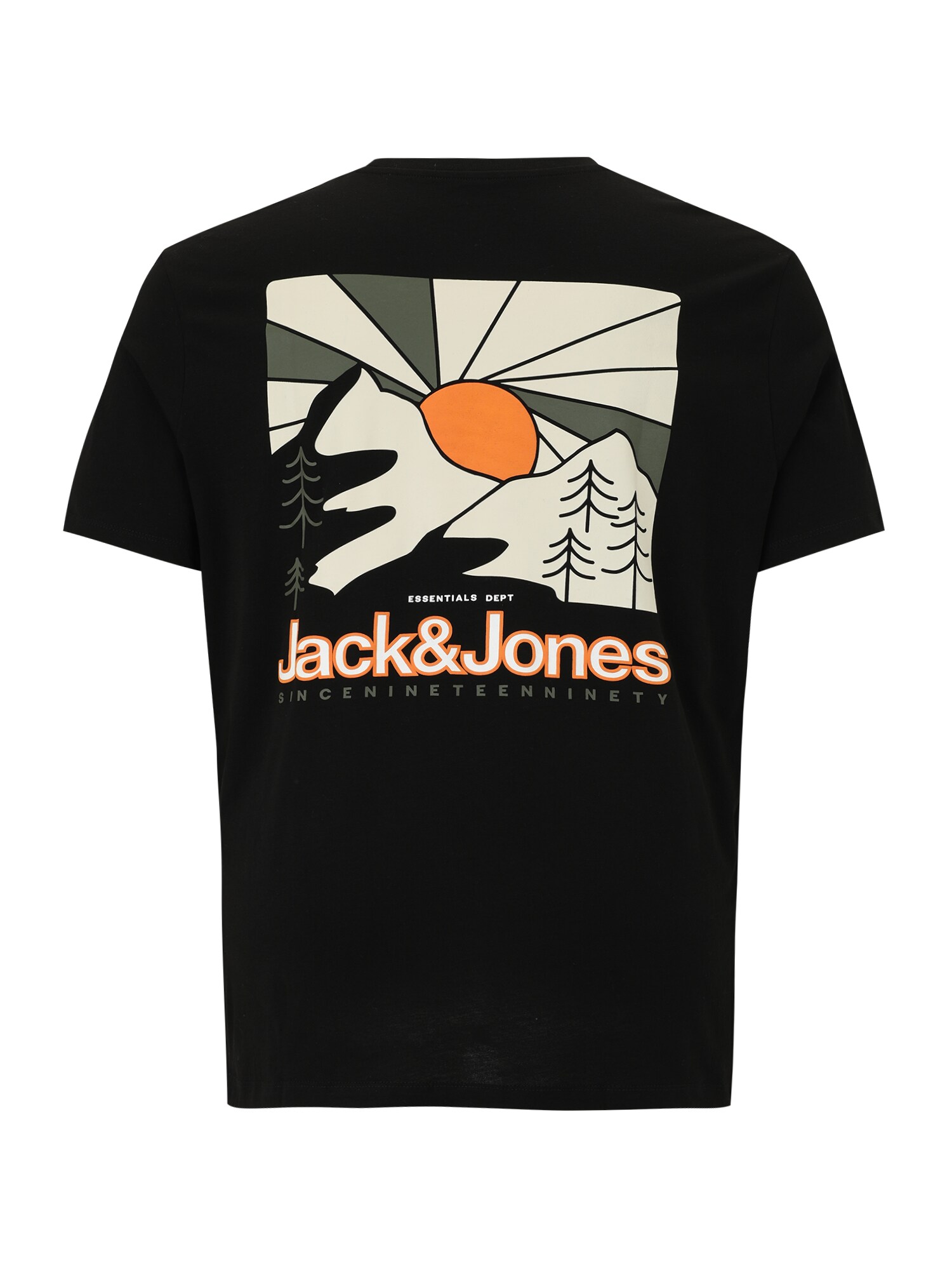 Jack & Jones Plus Póló 'JJMINE'  világosszürke / narancs / fekete / fehér termék 2. képe