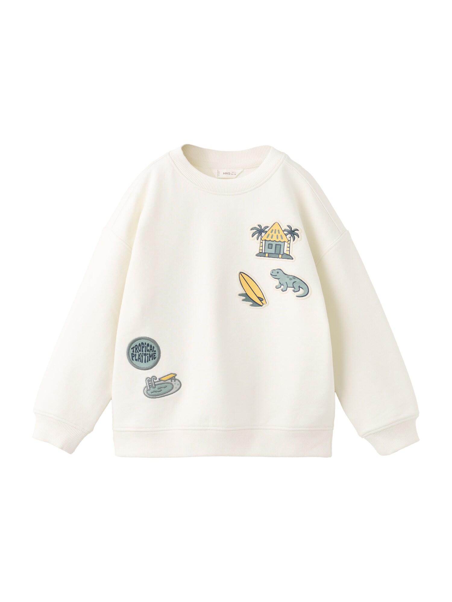 MANGO KIDS Bluză de molton 'MSTICKER'  bleumarin / opal / galben / alb